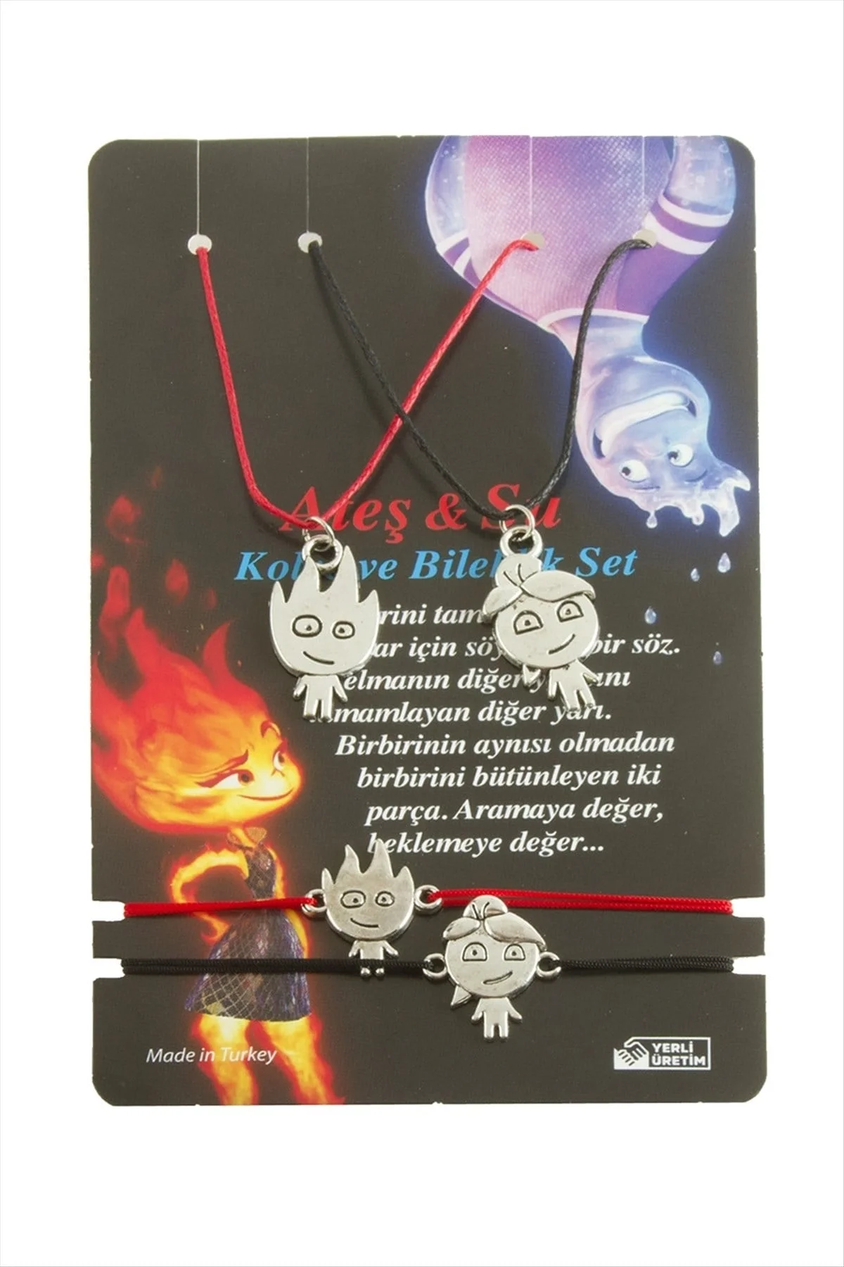 Ateş Su İp Set Kolye