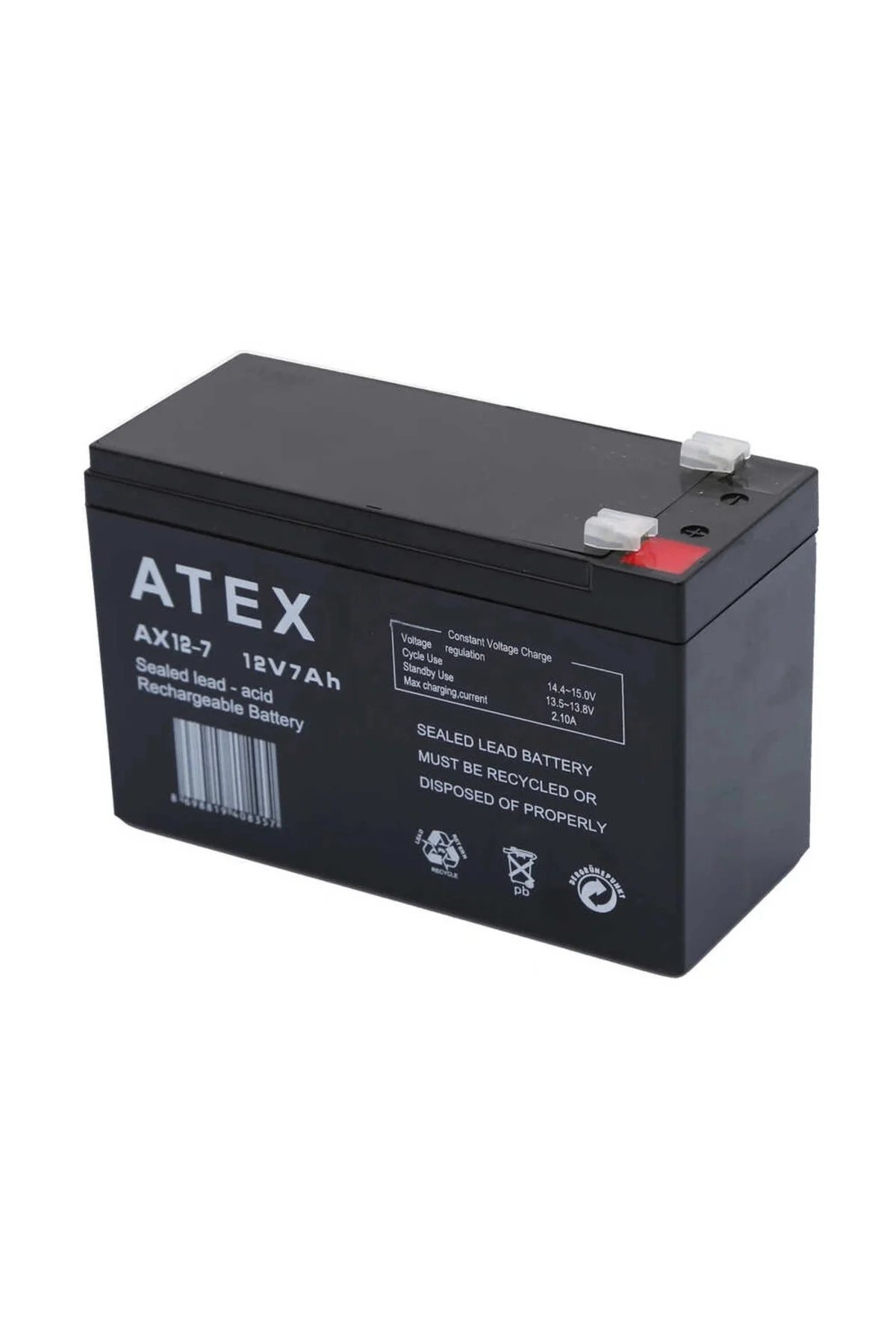 Atex Ax12-7 12V 7Ah Akü - Görsel 2