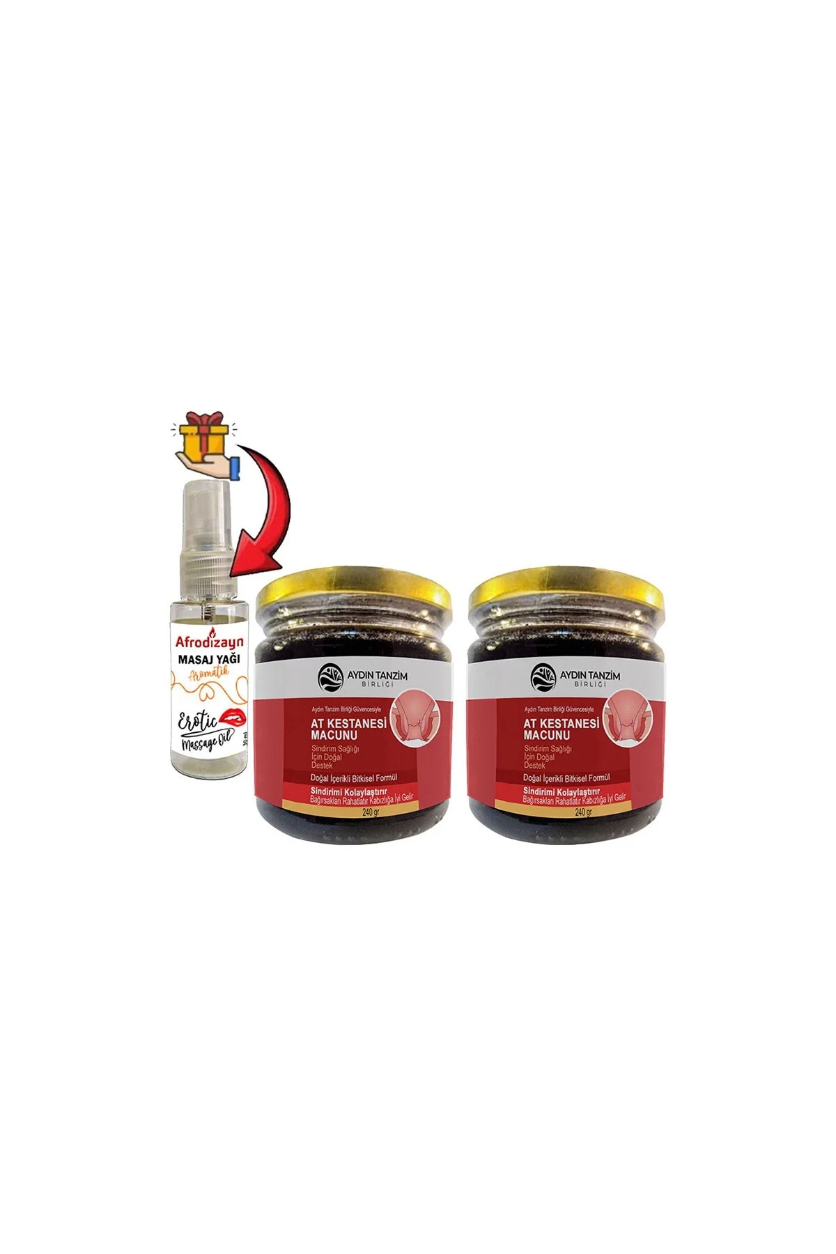 Atkestanesi Macunu 2 Kutu Aydın Tanzim Birliğinden 240 gr Macun + Çörek Otu Masaj Yağı 30 ml