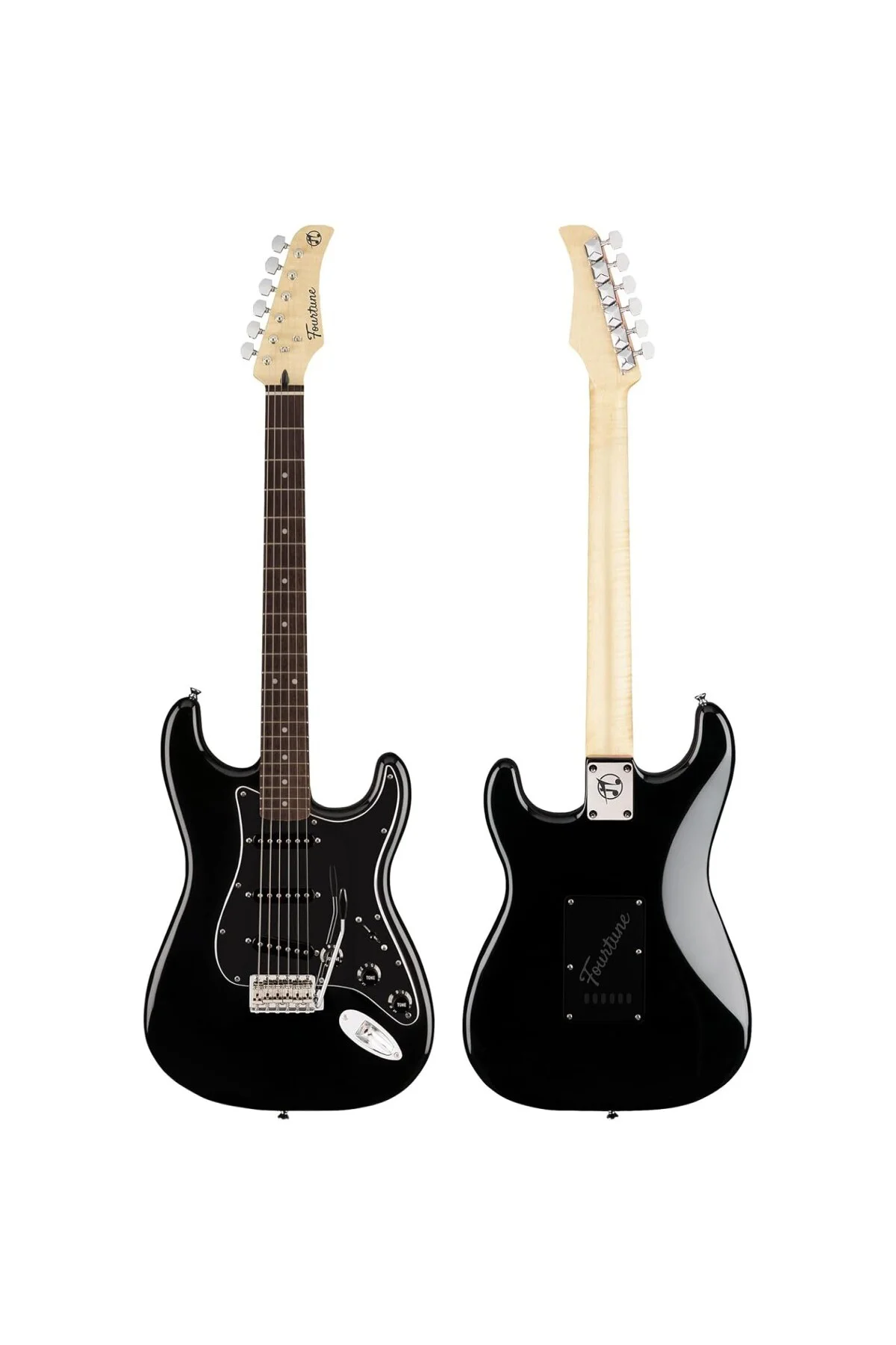 Atlas EG-1000 Gül Klavye Strat Kasa SSS Elektro Gitar Seti (Siyah