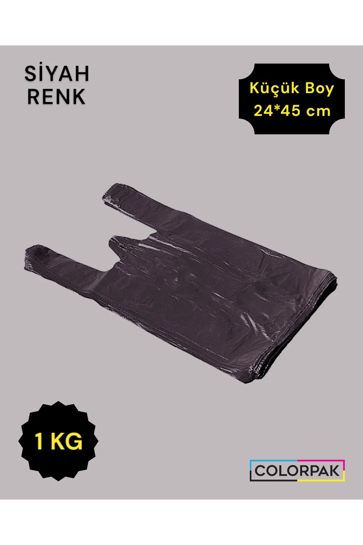 Atlet Poşet (24*45 cm) SİYAH (1 KG) Market Poşeti