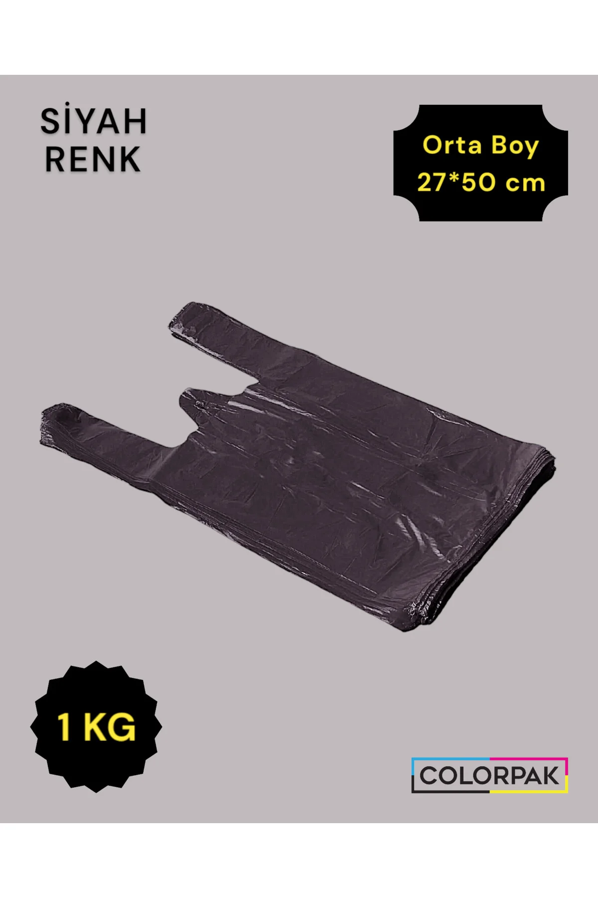 Atlet Poşet (27*50 cm) SİYAH (1 KG) Market Poşeti