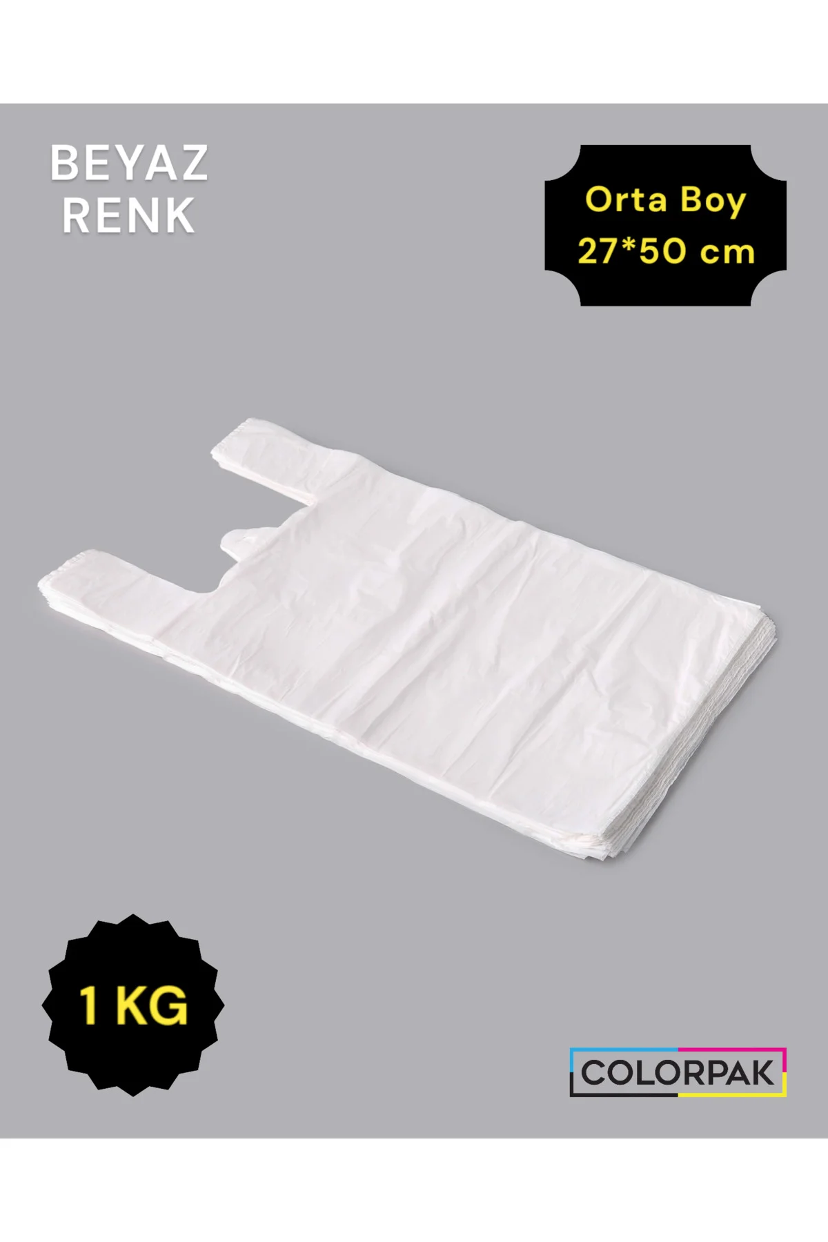 Atlet Poşet (27*50 cm) BEYAZ (1 KG) Market Poşeti