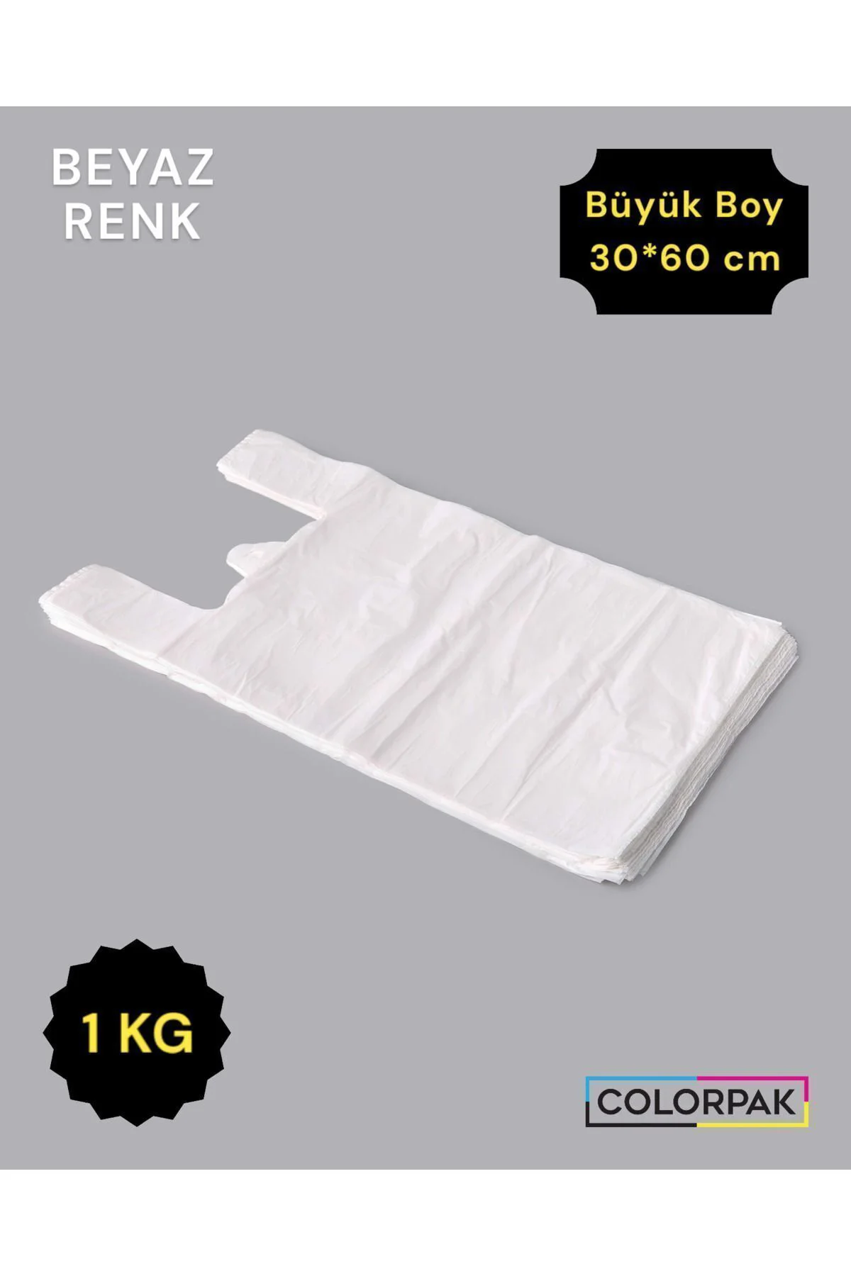 Atlet Poşet 30*60 cm BEYAZ 1 KG Market Poşeti Atlet Poşet 30*60 cm BEYAZ 1 KG Market Poşeti