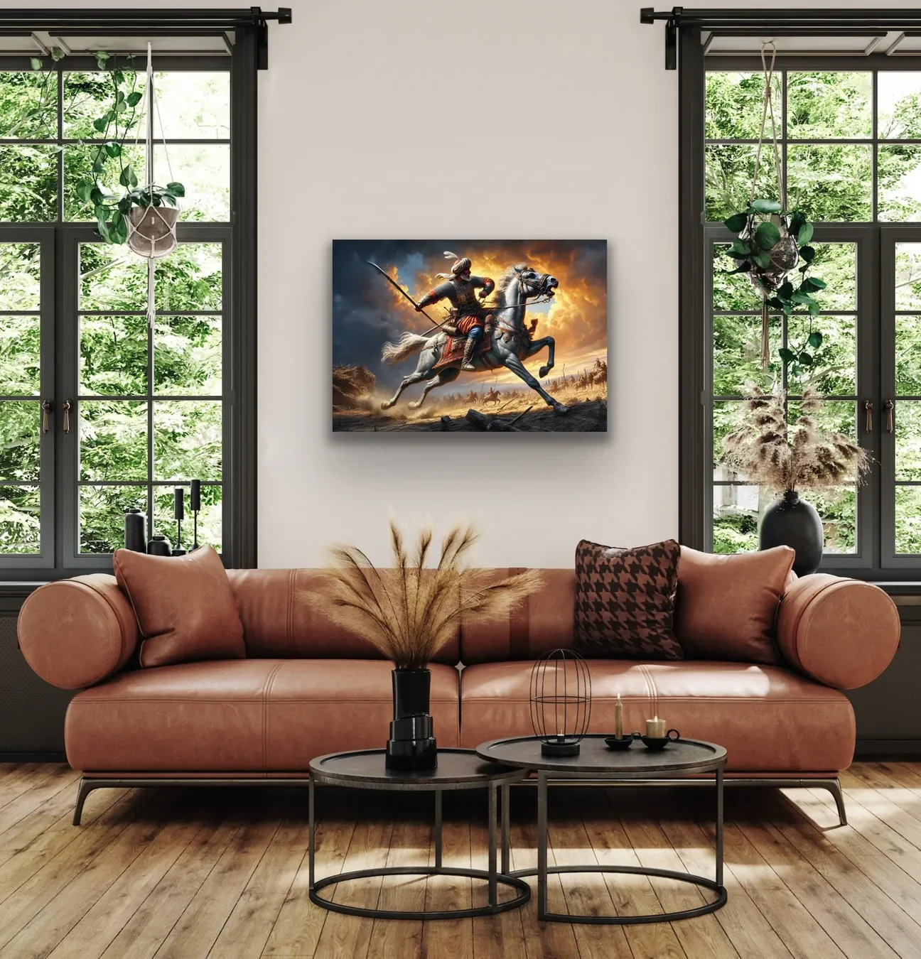 Atlı Osmanlı Askeri Kanvas Tablo 70x100cm – Çerçevesiz Duvar Sanatı