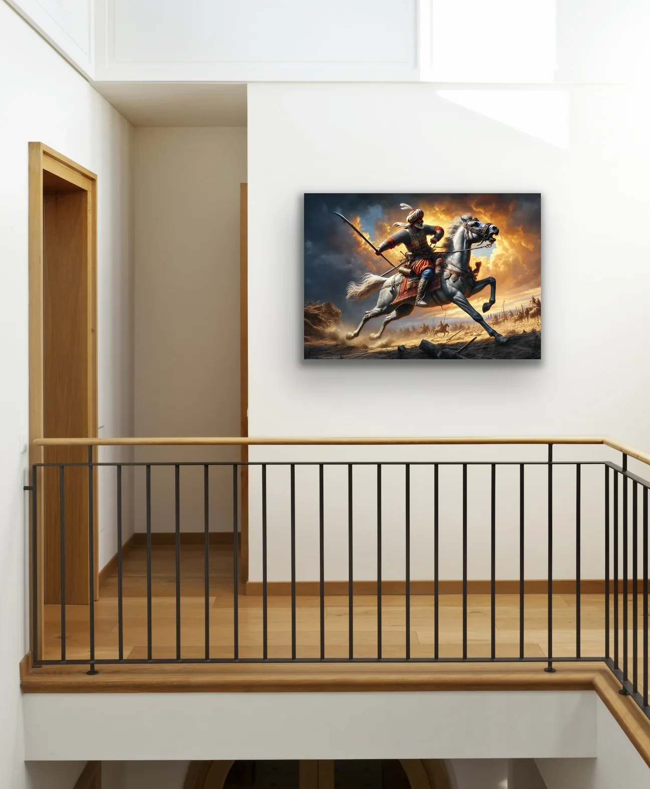 Atlı Osmanlı Askeri Kanvas Tablo 70x100cm – Çerçevesiz Duvar Sanatı
