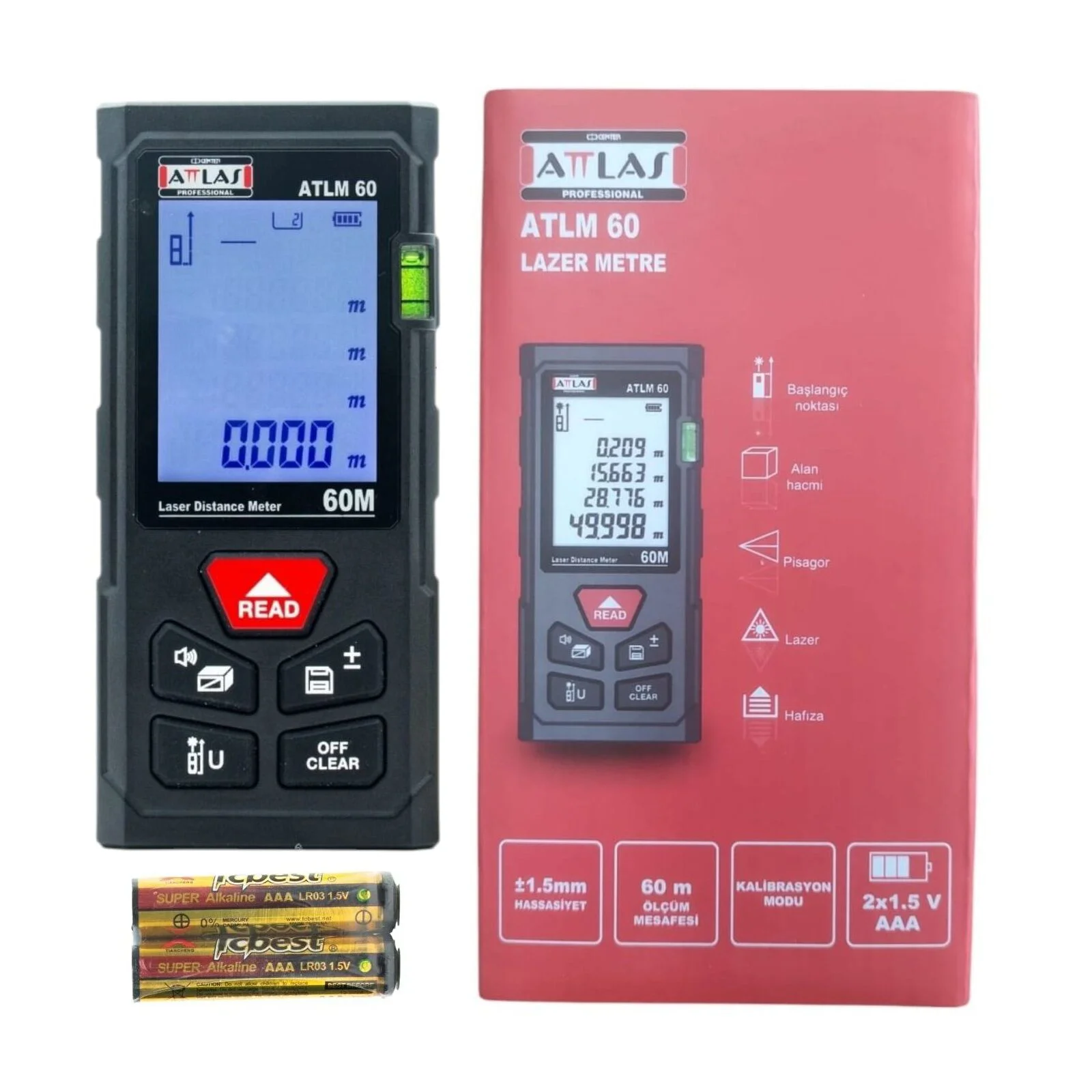 ATLM 60   Attlas Lazer Metre 60m - Mesafe Ölçer