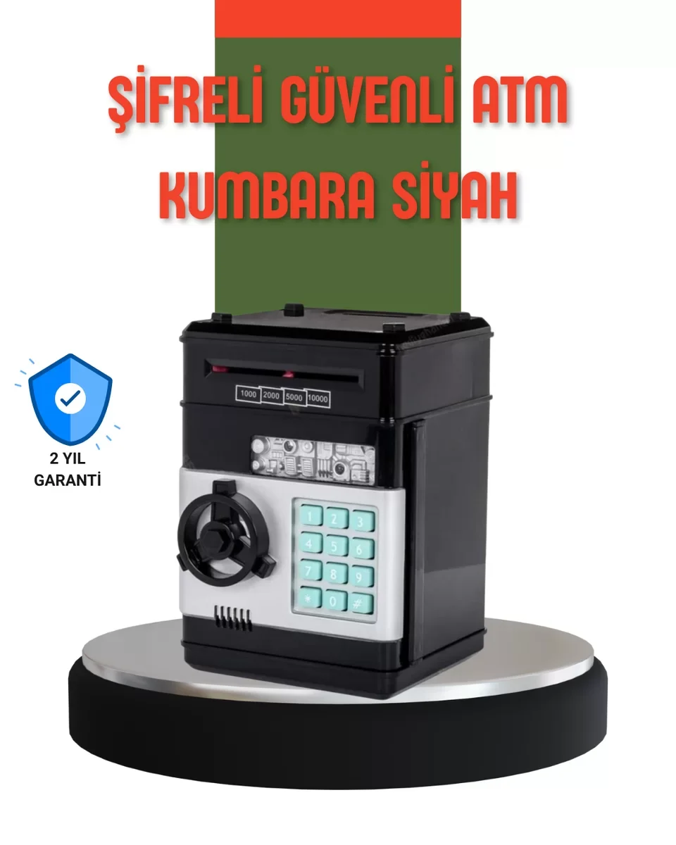 ATM Tarzı Şifreli Para Biriktirme Kumbarası - 4 Haneli Şifreli Kasa ve Sesli Uyarı Sistemi