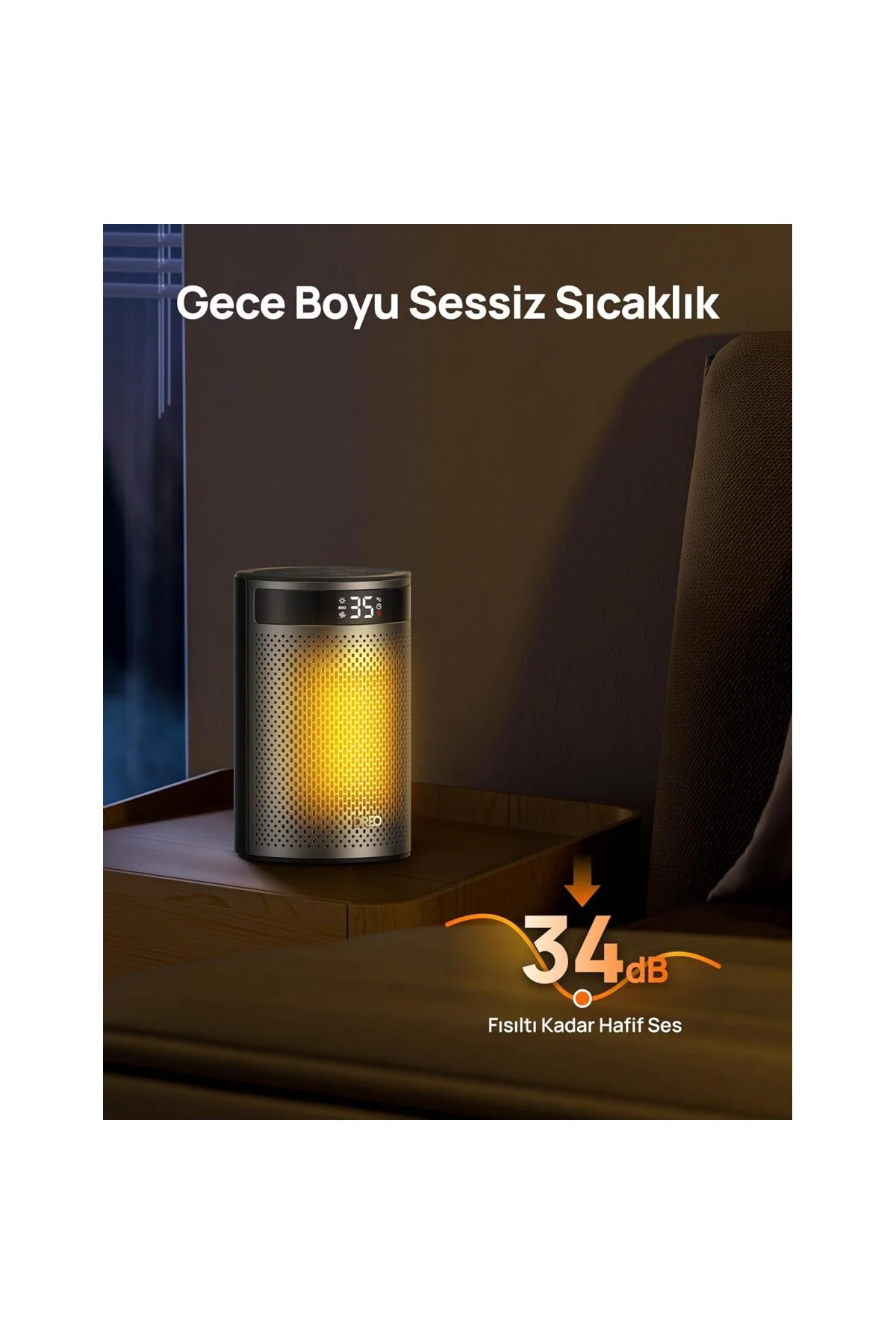 Atom 416 Seramik Isıtıcı – 1500W, 2sn Hızlı Isıtma, 1-12 Saat Zam
