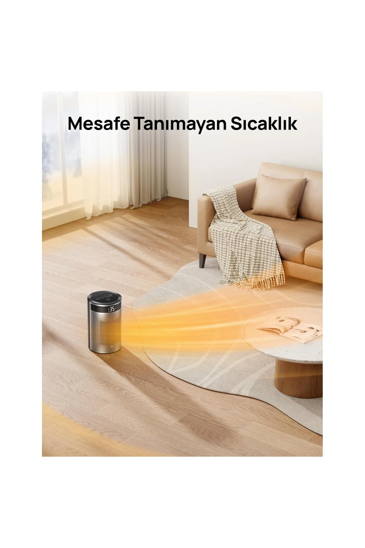 Atom 416 Seramik Isıtıcı – 1500W, 2sn Hızlı Isıtma, 1-12 Saat Zam