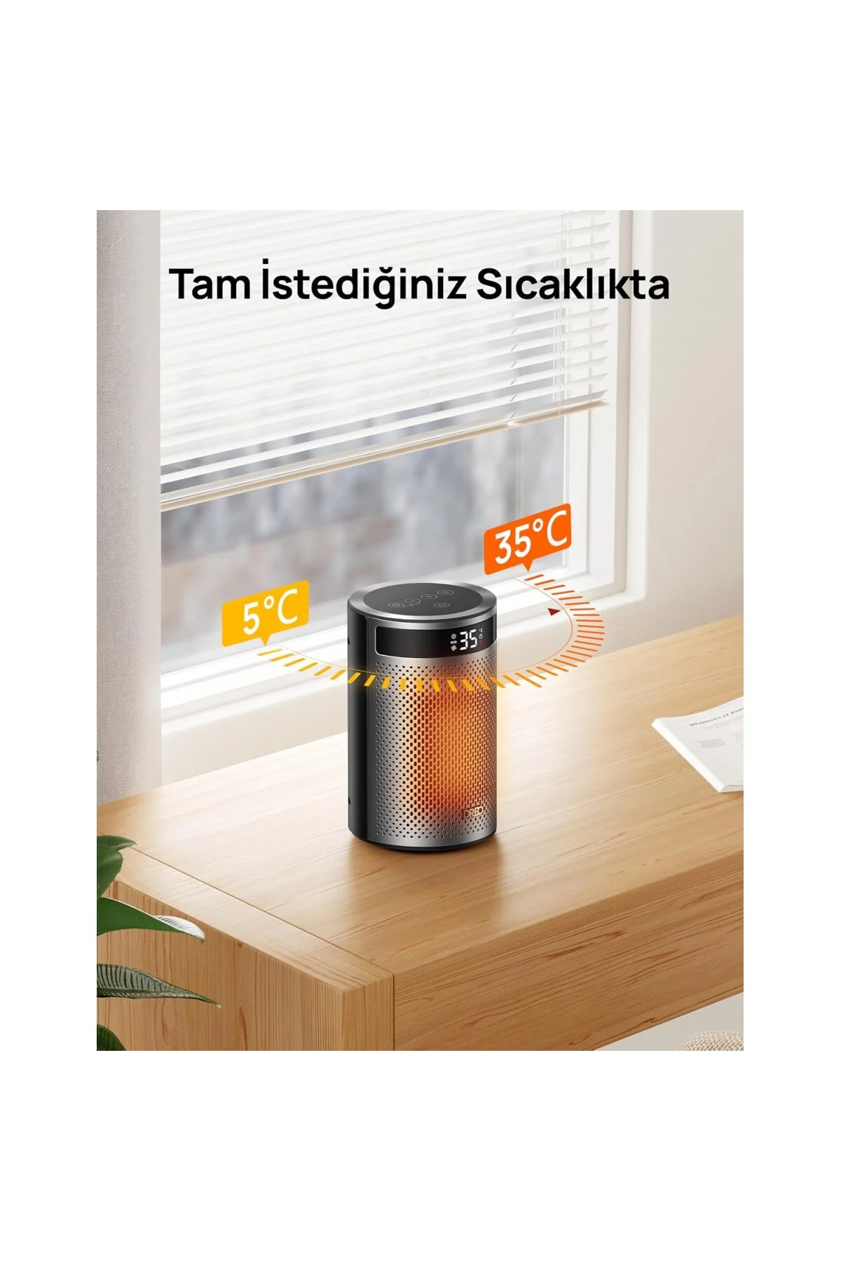 Atom 416 Seramik Isıtıcı – 1500W, 2sn Hızlı Isıtma, 1-12 Saat Zam