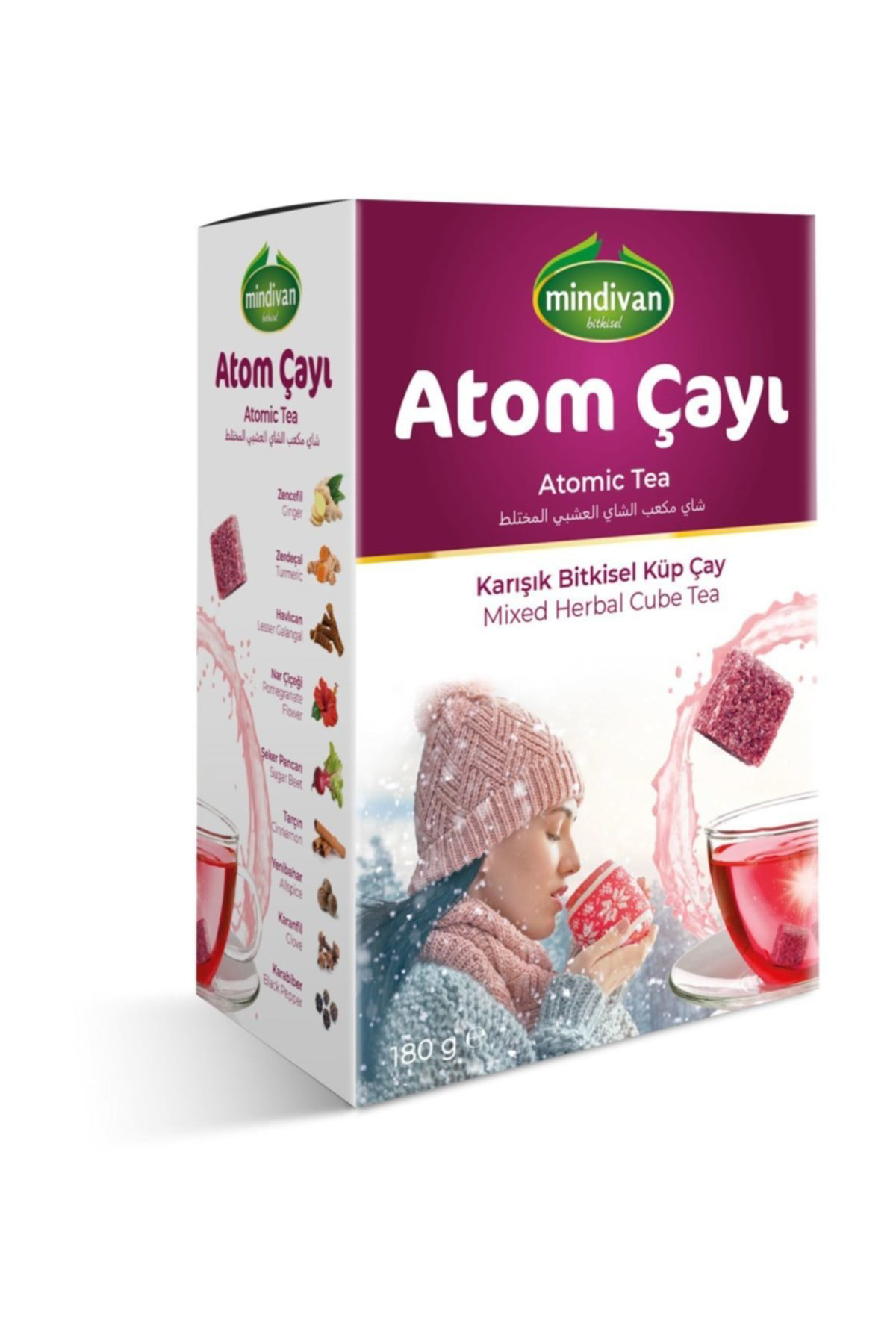 Mindivan Atom Çayı Karışık Bitkisel Küp Çay 180 Gr