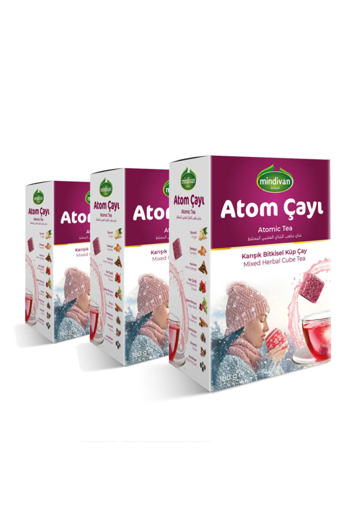 Atom Küp Şeklinde Kış Çayı x 3 Adet Atom Küp Şeklinde Kış Çayı x 3 Adet