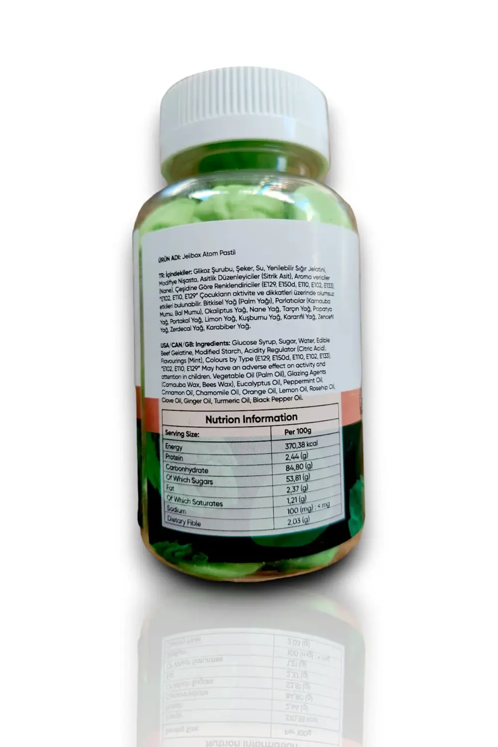 Jelibox Atom Pastil Enerji Pastili Okaliptus, Nane, Tarçın, Portakal 2 Ad