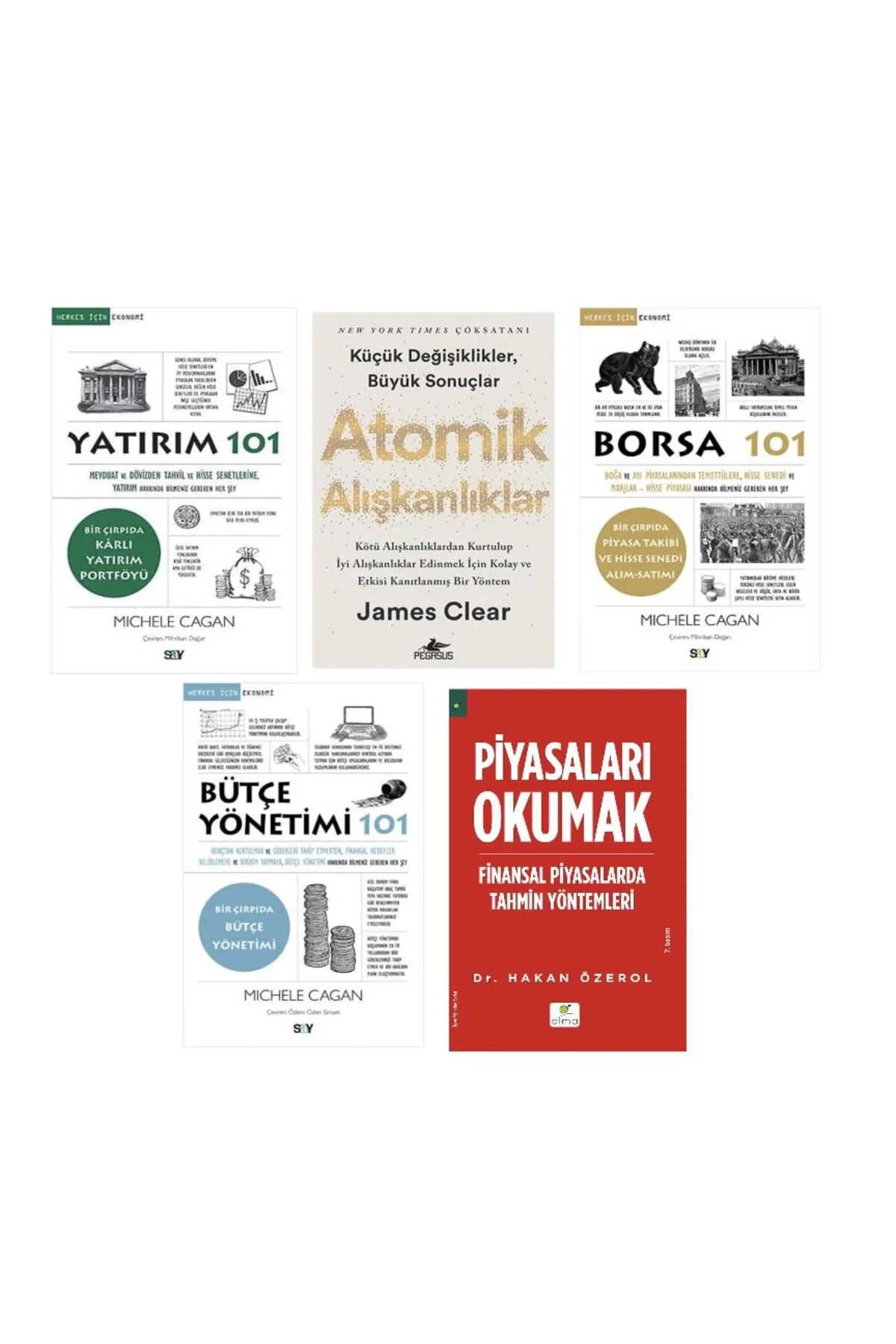 atomik aliskanliklar + yatirim 101 + borsa 101 + butce yonetimi 101 + piyasalari okumak = 5 set