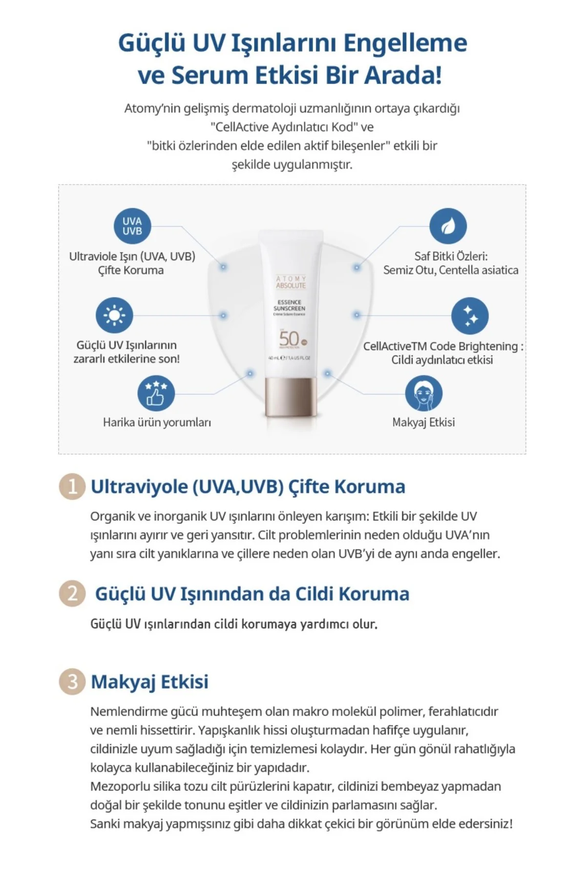 Atomy Absolute Essence UV Güneş Koruyucu Krem