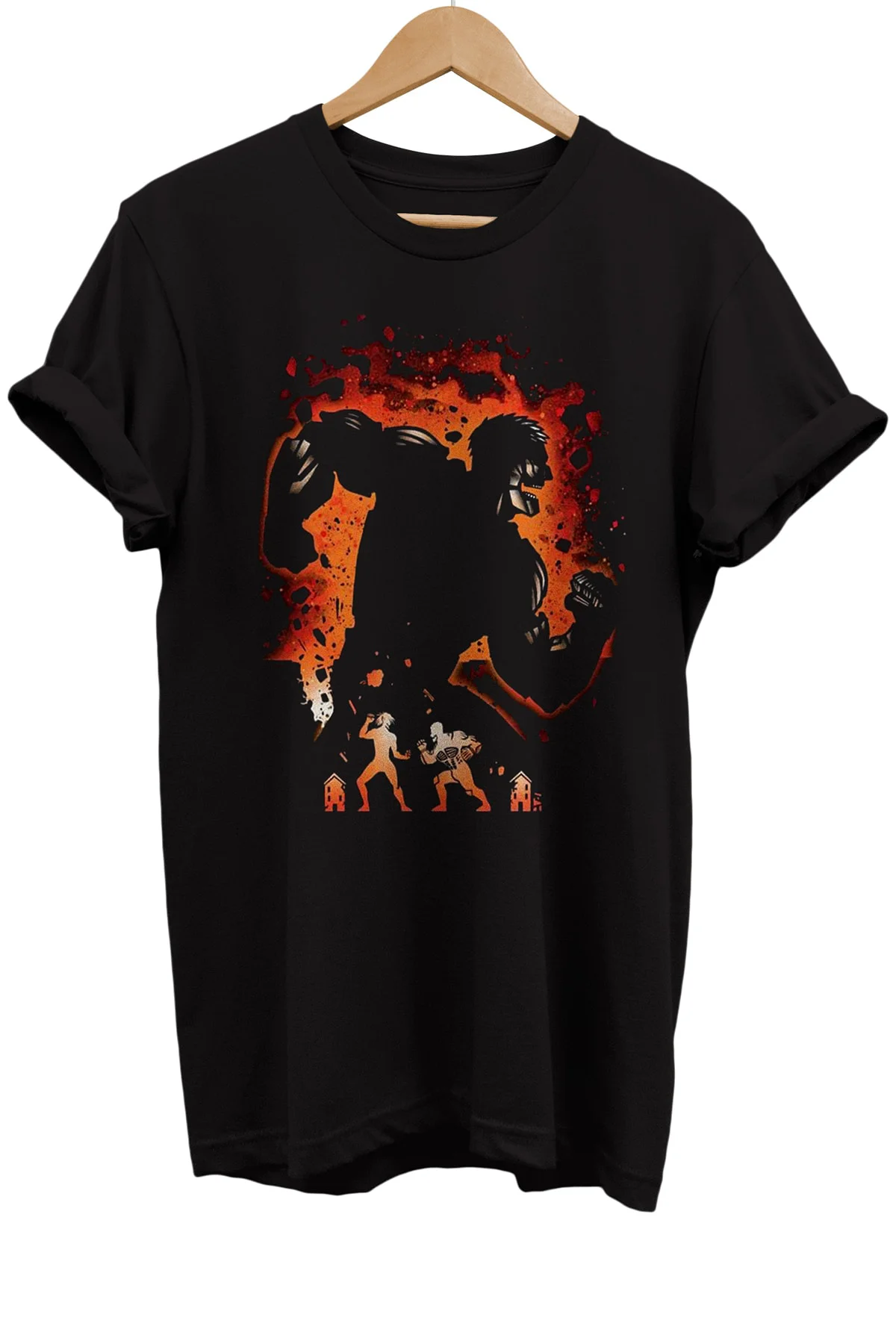 Attack On Titan Baskılı %100 Pamuk Oversize T-shirt