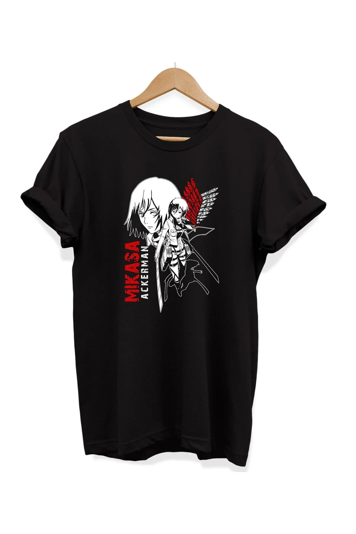 Attack On Titan Baskılı %100 Pamuk Büyük Beden Tişört 3