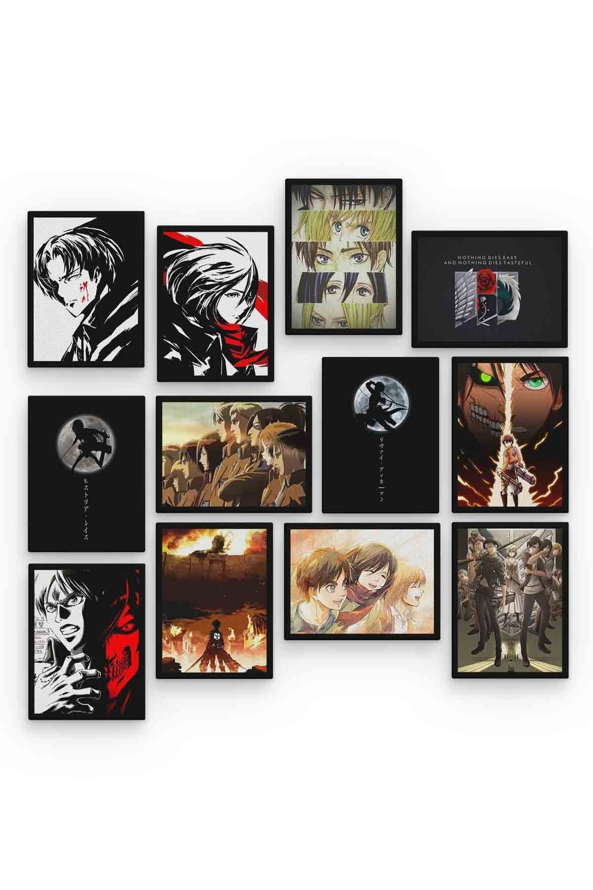 Attack On Titan 12 Parça Mdf (ahşap) Tablo Ofis Boyu 
