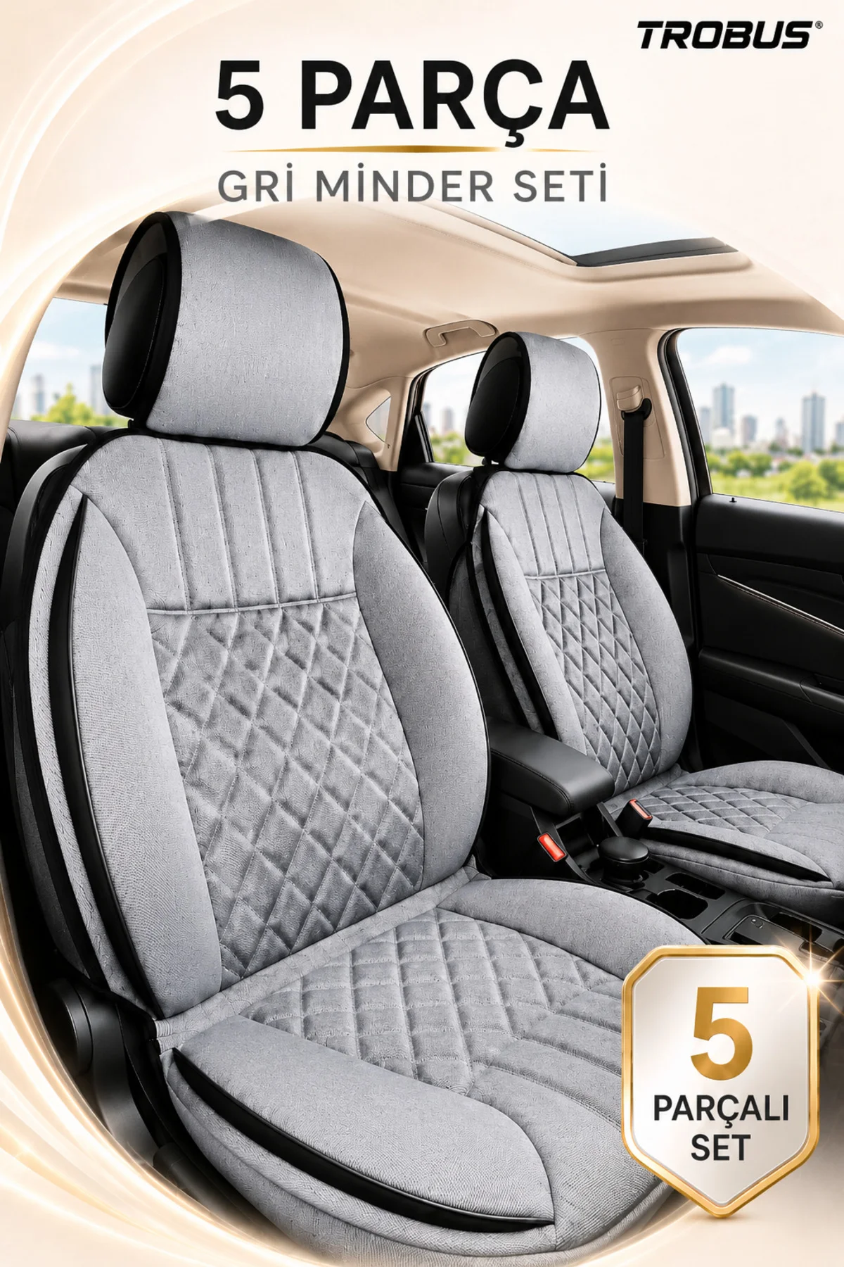 Audi A-3 2013-2015 Uyumlu Zerafet 5 Parça Ortopedik Oto Koltuk Minderi Terletmez Kaymaz Taban Gri Fiyatı, Yorumları ve Özellikleri