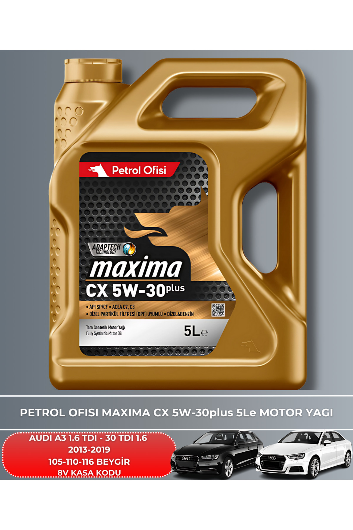 Petrol Ofisi Audi A3 1.6 Tdi 30 Tdi 2013-2014-2015-2016-2017-2018-2019 105-110