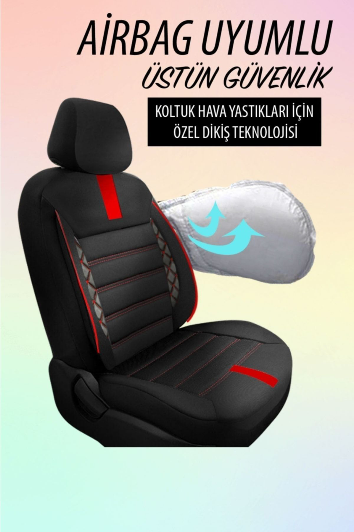 Audi A3 1997-2012 Uyumlu Koltuk Kılıfı Mirage Serisi - Kırmızı