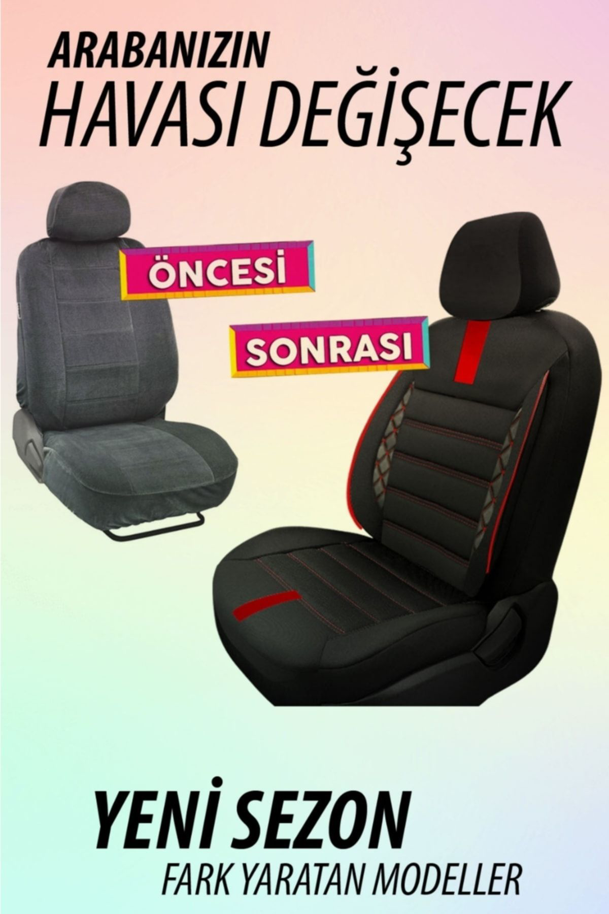 Audi A3 1997-2012 Uyumlu Koltuk Kılıfı Mirage Serisi - Kırmızı
