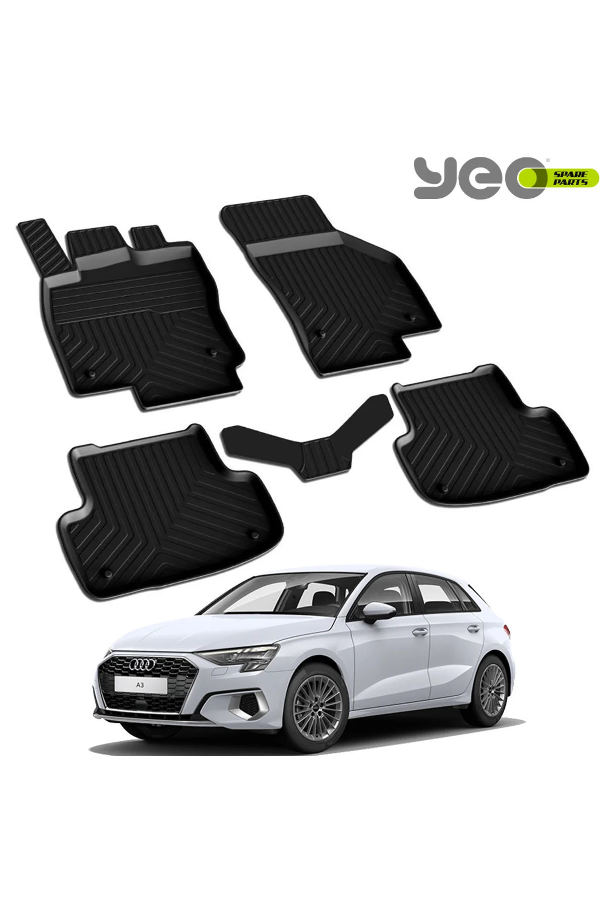 Audi A3 2012-2020 Model Yılları İçin Uyumlu Yeo 4D Paspas Takımı