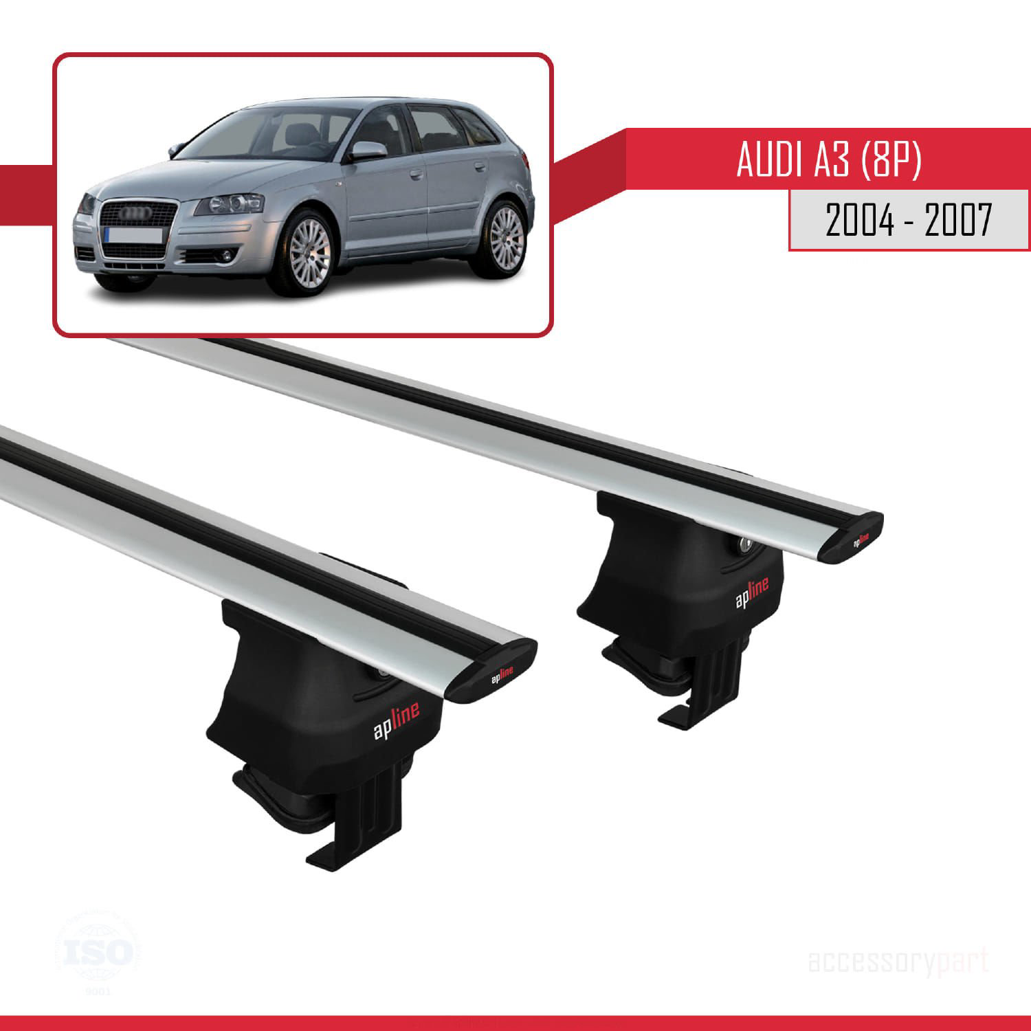 Audi A3 (8P) 2004-2007 Arası ile uyumlu ACE-4 Ara Atkı Tavan Barı