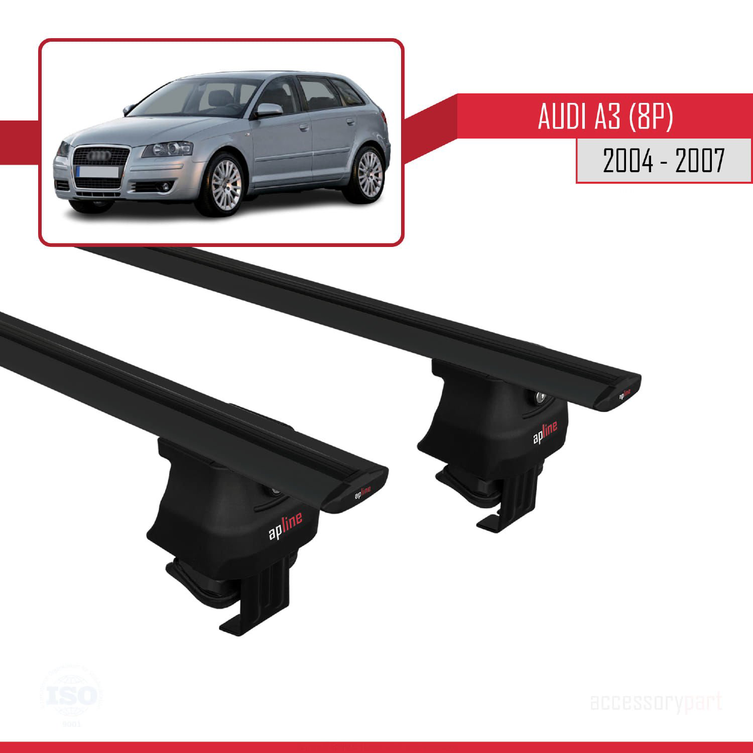 Audi A3 (8P) 2004-2007 Arası ile uyumlu ACE-4 Ara Atkı Tavan Barı