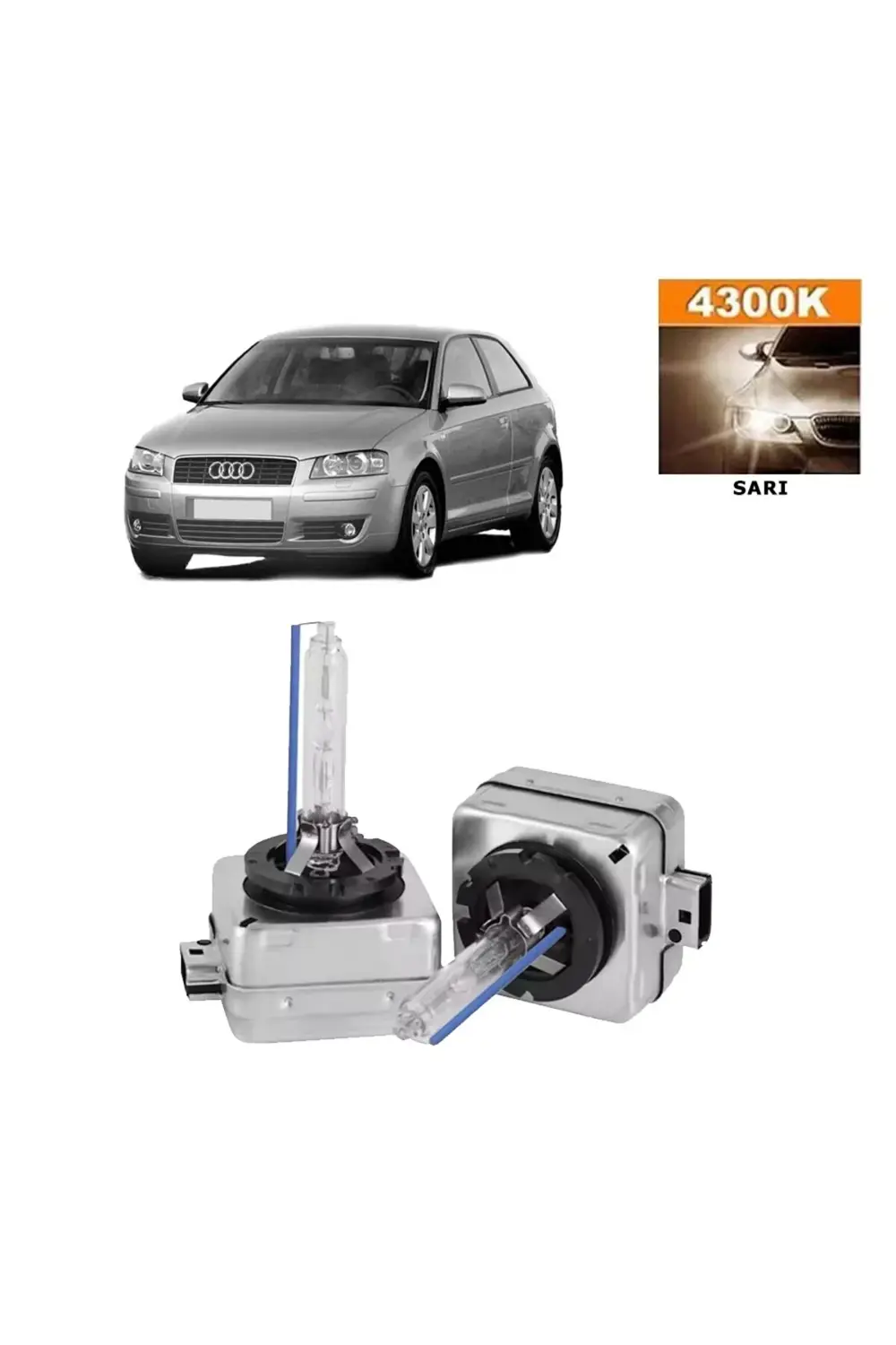 Audi A3 8P1 2008-2012 D3S / D3R 4300K Sarı HID Xenon Ampul 2 Adet