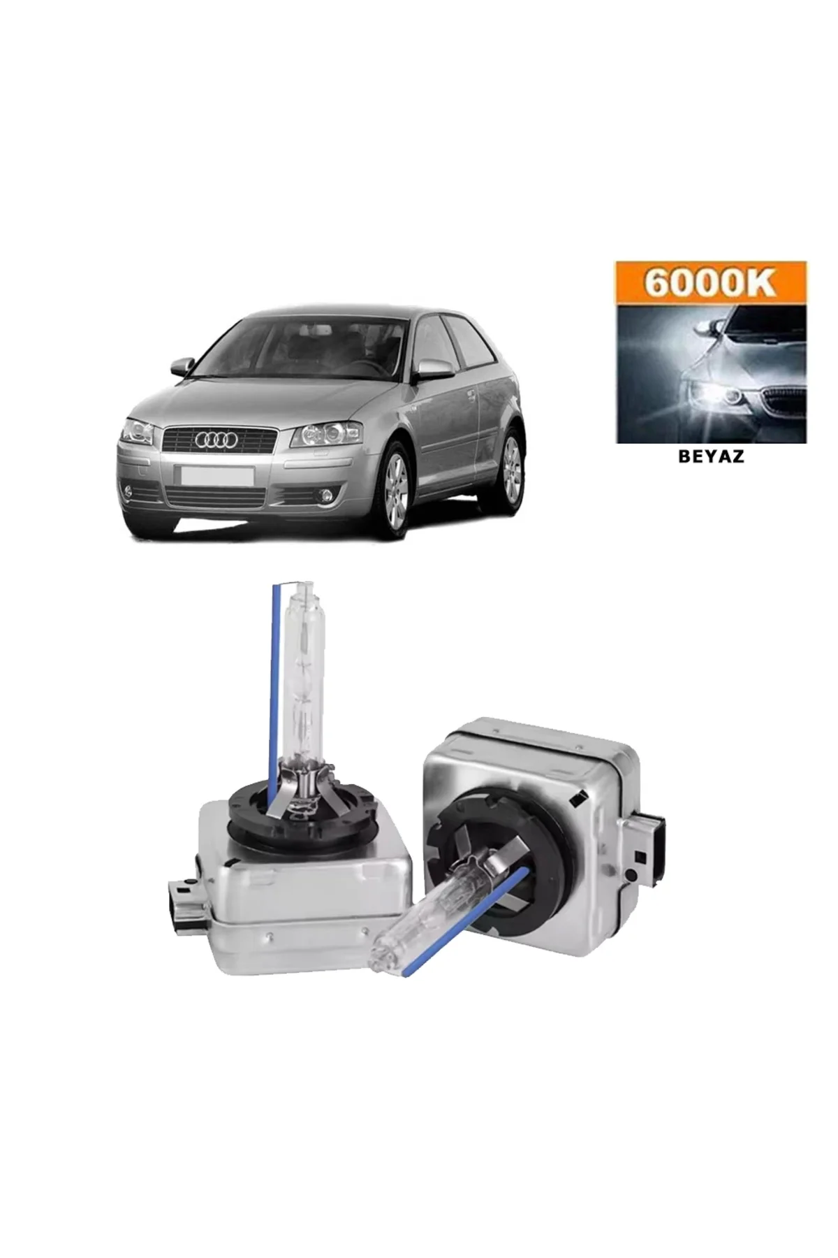 Audi A3 8P1 2008-2012 D3S / D3R 6000K Beyaz HID Xenon Ampul 2 Ade