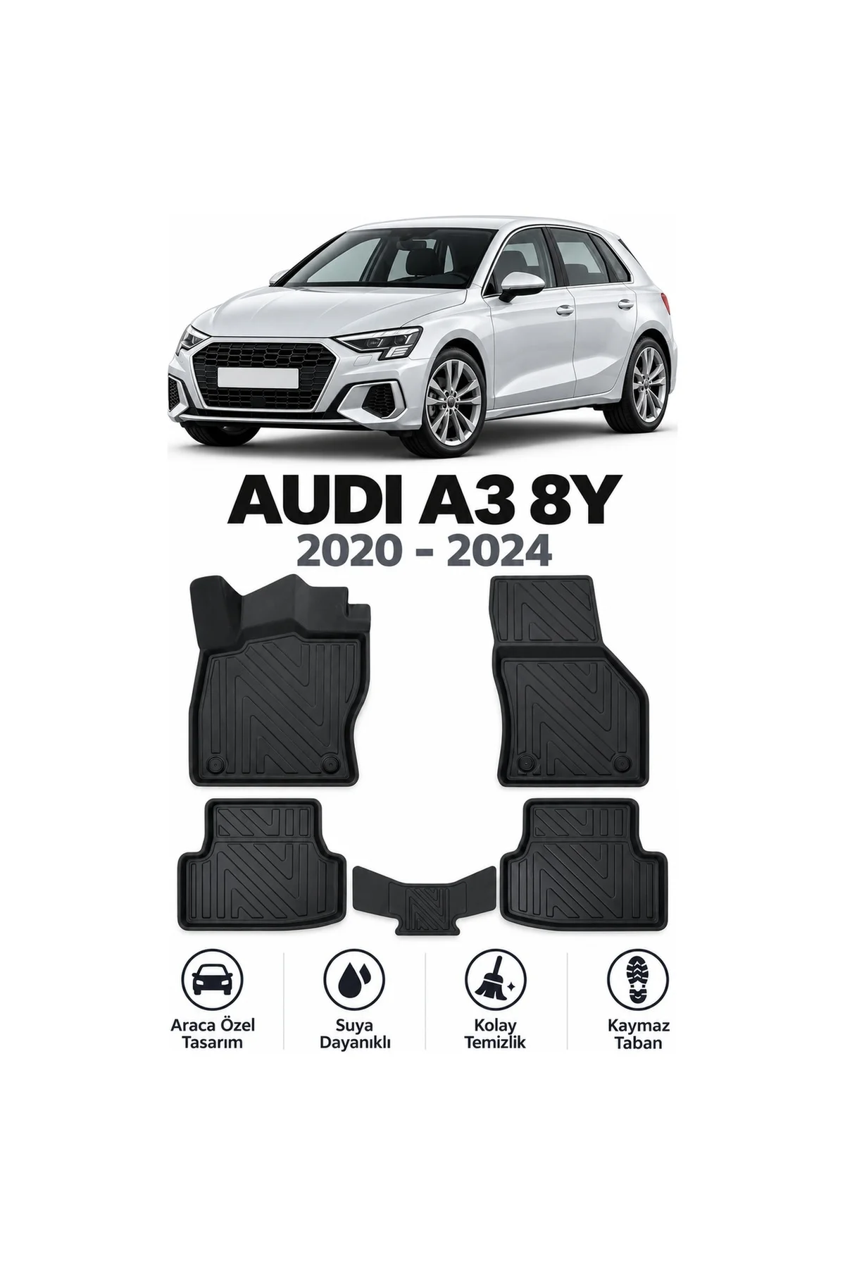 Audi A3 8y 2020-2024 Karbon Desenli Premium 3D Havuzlu Oto Paspas Audi A3 8y 2020-2024 Karbon Desenli Premium 3D Havuzlu Oto Paspas