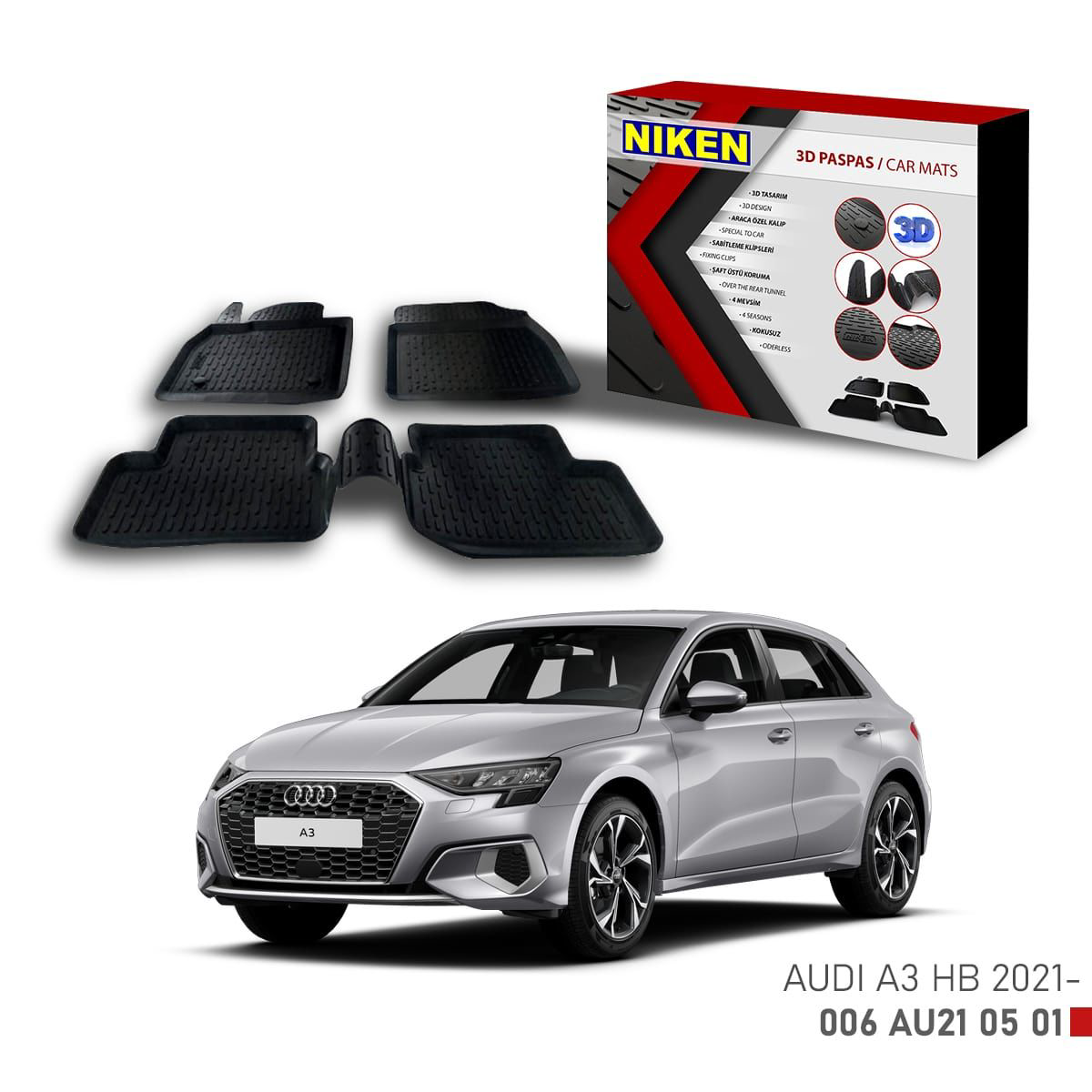 Audi A3 Hb için Uyumlu -2021 3D Paspas Audi A3 Hb için Uyumlu -2021 3D Paspas