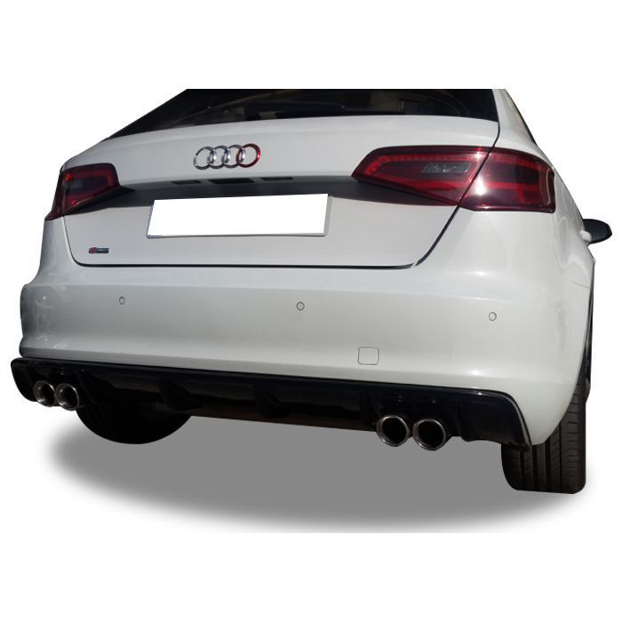 Audi A3 Uyumlu 8V 2012 - 2016 Plastik Arka Tampon Eki - Difüzör (