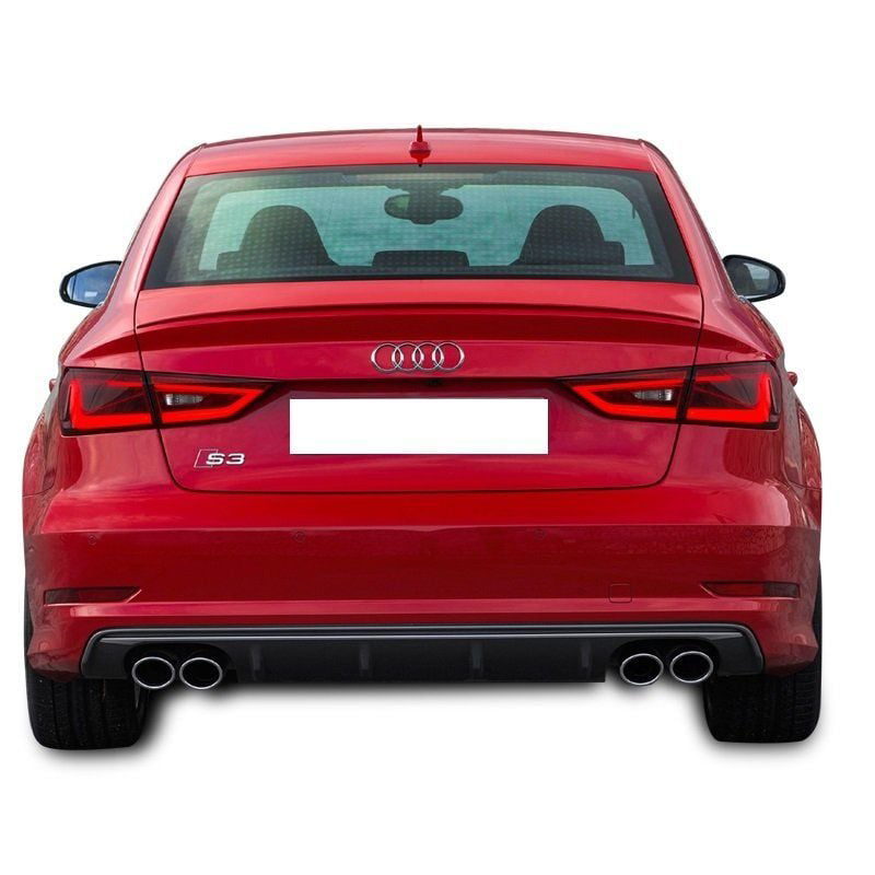 Audi A3 Uyumlu 8V Sedan 2012 - 2016 S3 Arka Tampon Eki - Difüzör Audi A3 Uyumlu 8V Sedan 2012 - 2016 S3 Arka Tampon Eki - Difüzör