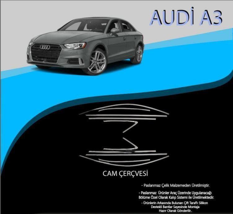 Audi A3 Uyumlu Sedan Krom Cam Çerçevesi 10 Parça 	A3 8V (2012-201