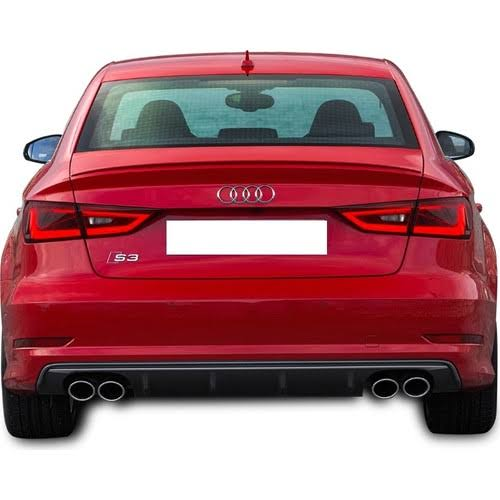 Audi A3 Uyumlu 8V (2017-2019) S3 Style Arka Tampon Difüzör (Plast Audi A3 Uyumlu 8V (2017-2019) S3 Style Arka Tampon Difüzör (Plast