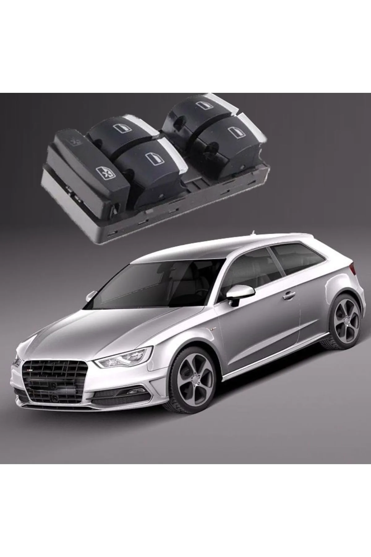 Audi A3 Uyumlu Cam Açma Kapama Anahtarı 2004--2013 Model Arası