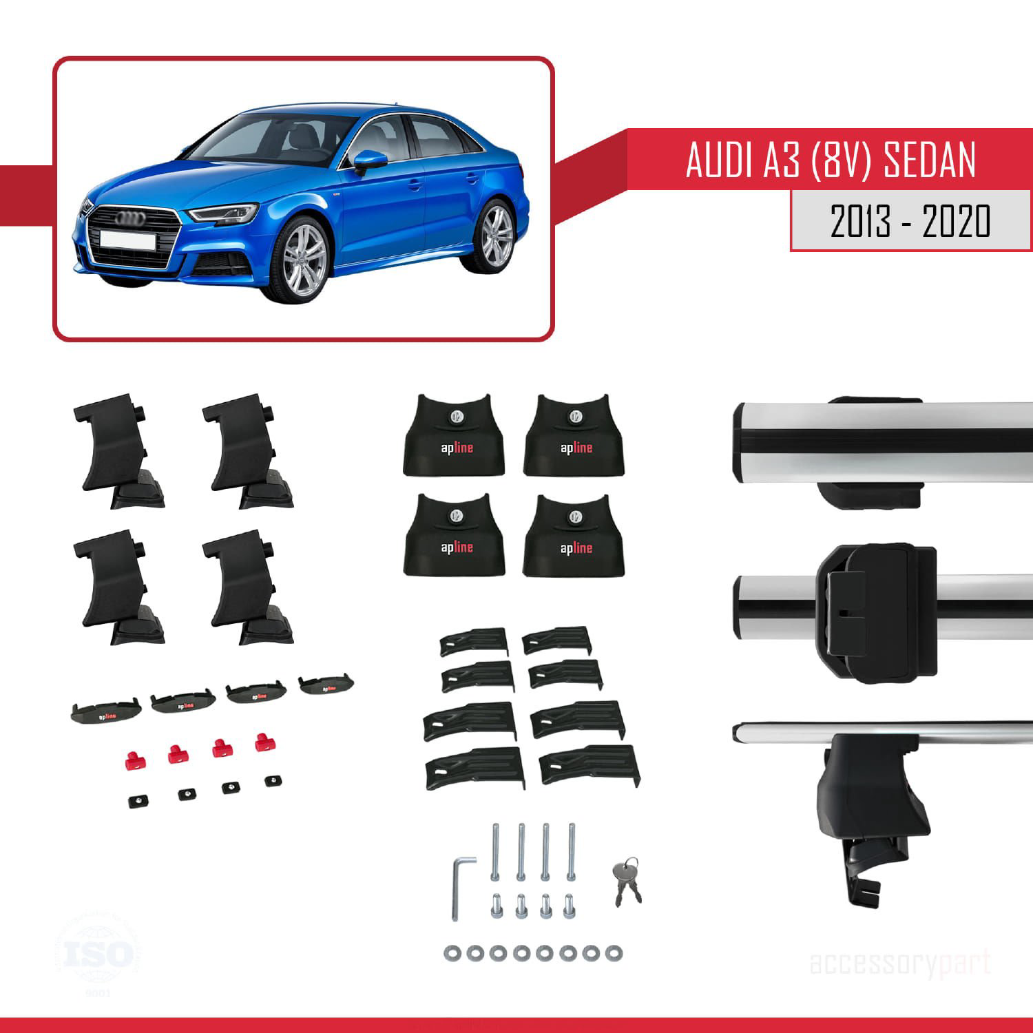 Audi A3/S3 (8V) Sedan 2013-2020 Arası ile uyumlu ACE-4 Ara Atkı T