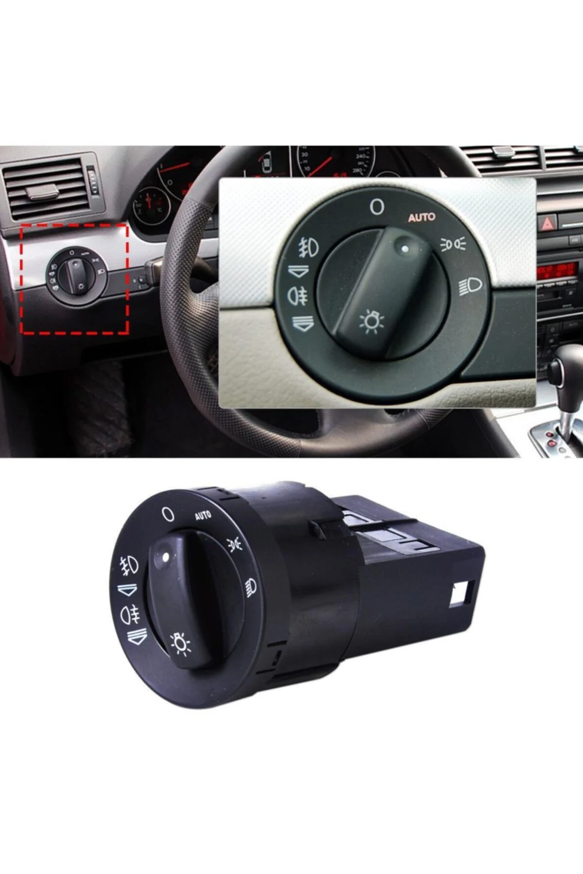 Audi A4 2001 2008 Far Ve Sis Açma Kapama Düğmesi Anahtarı Auto