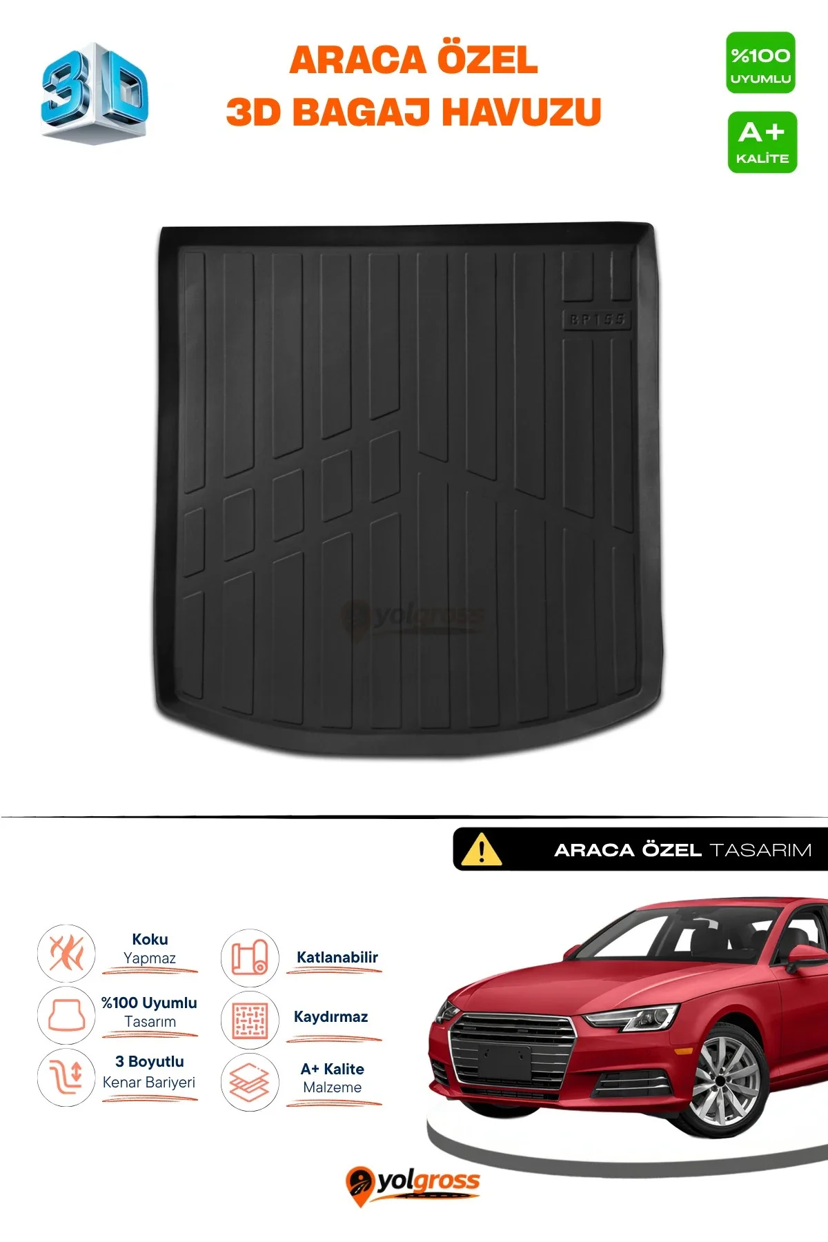 Audi A4 3D Pro Bagaj Havuzu 2016-2025 A+ Kalite