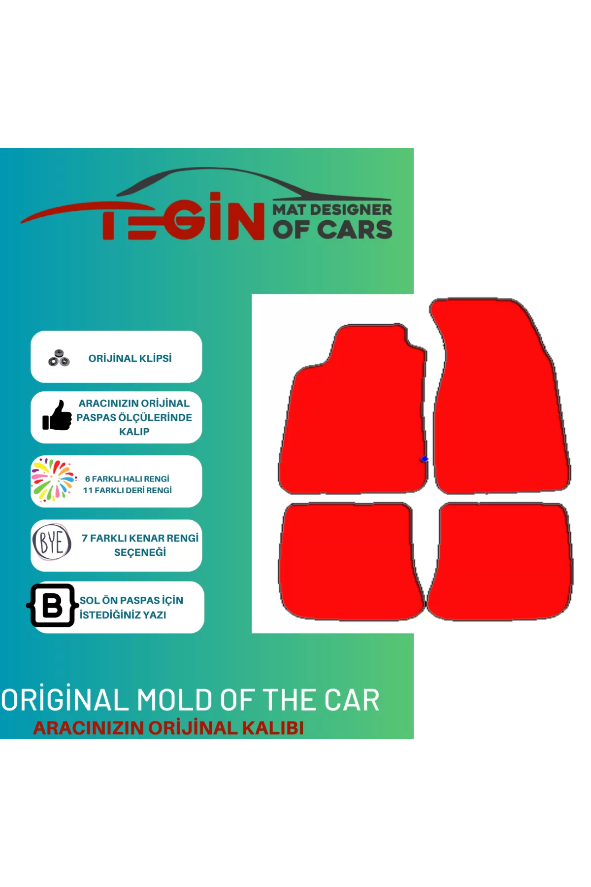 Audi A4 B5 1996-2001 Prime Sarı Halı Siyah Kenar Halı Paspas