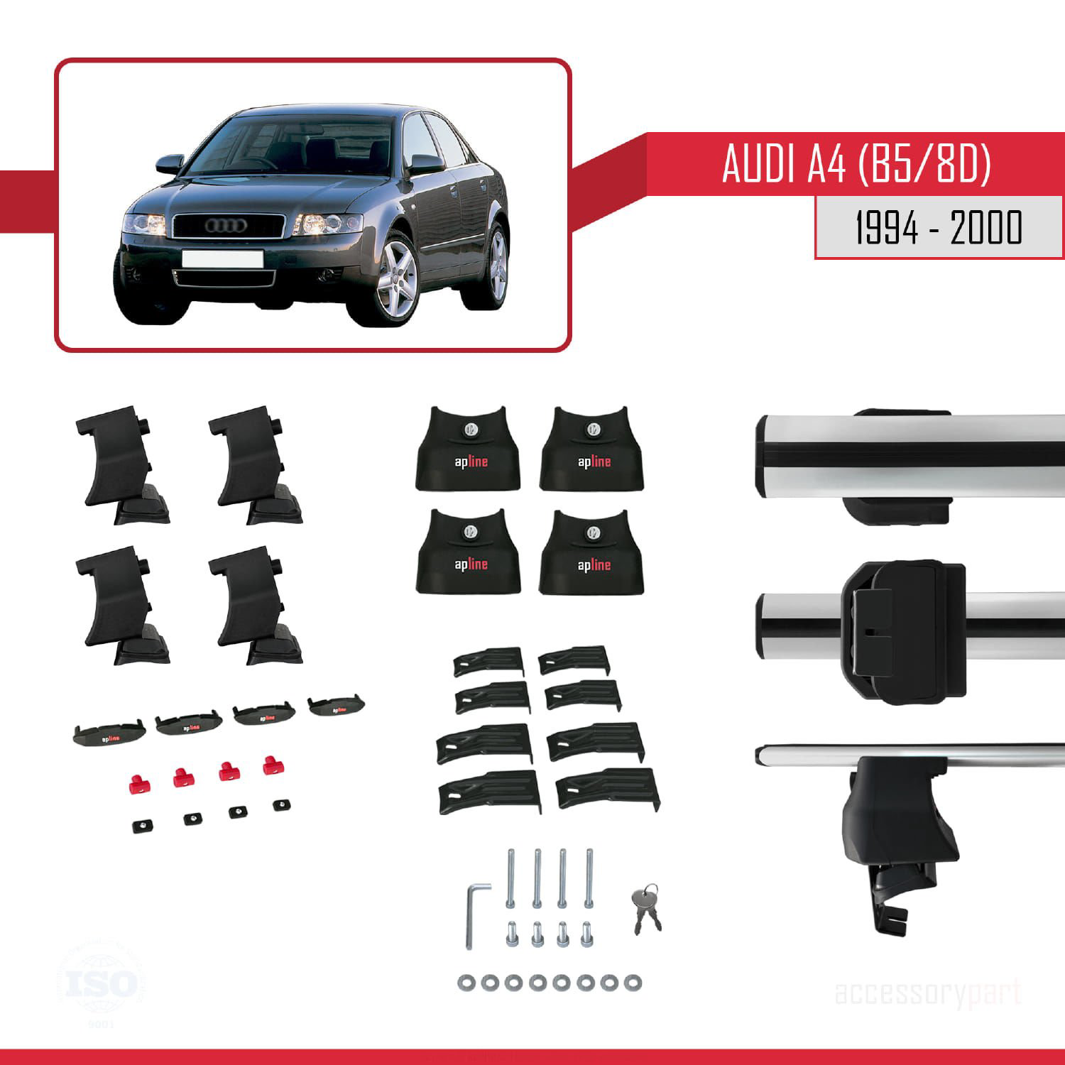 Audi A4 (B5/8D) 1994-2000 Arası ile uyumlu ACE-4 Ara Atkı Tavan B