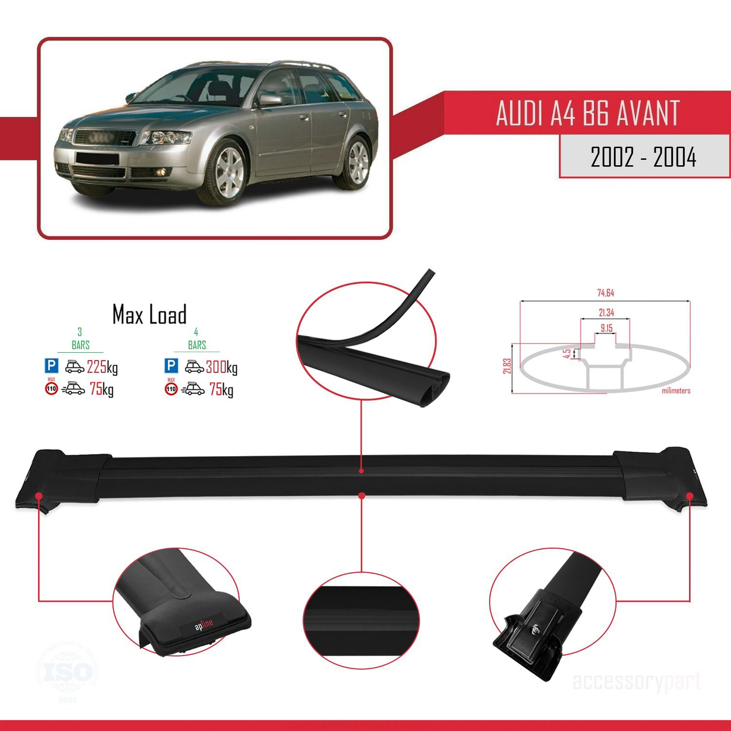 Audi A4 (B6) AVANT 2002-2004 Arası ile Uyumlu FLY Model Ara Atkı 