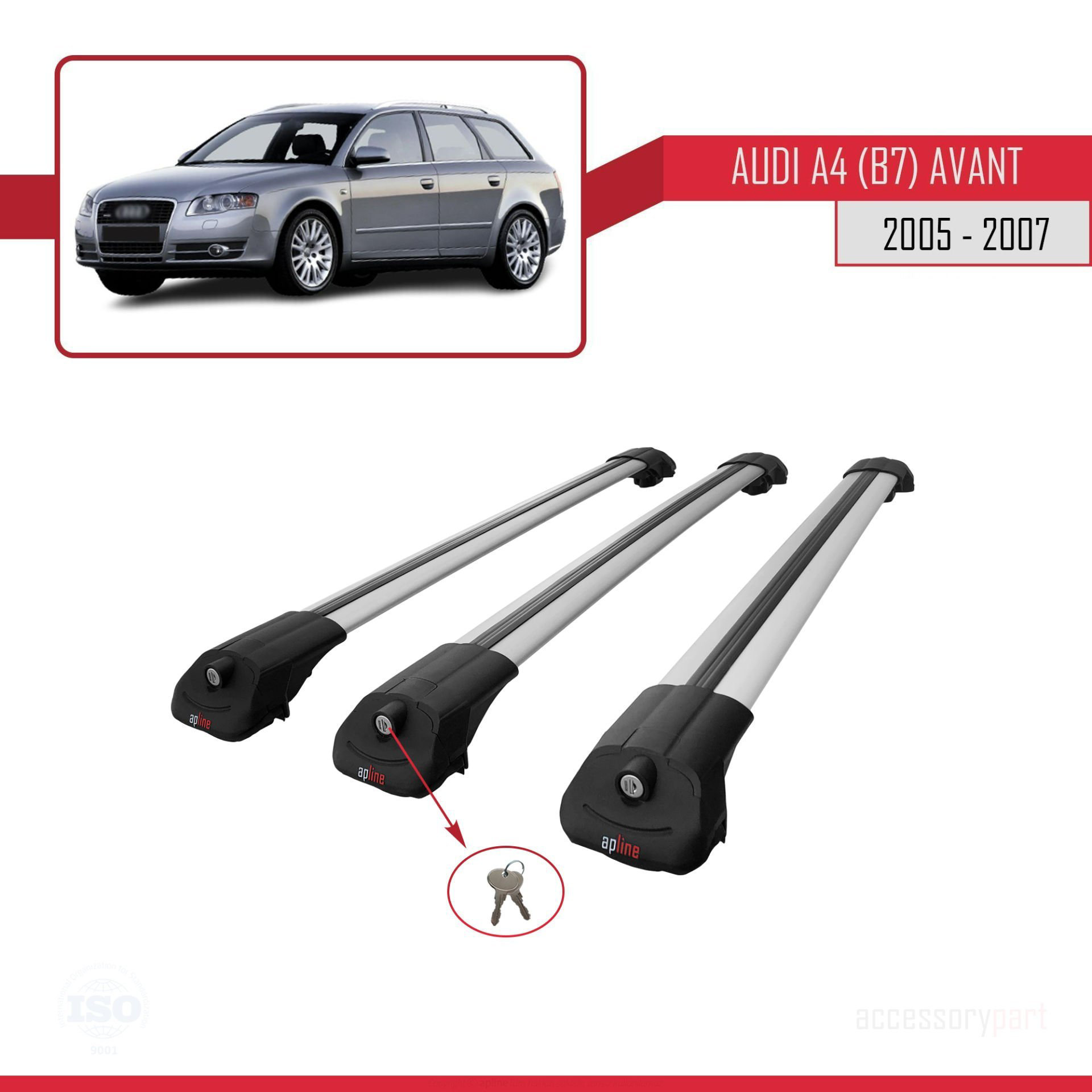 Audi A4 (B7) Avant2005-2007 Arası ile uyumlu ACE-1 Ara Atkı Tavan