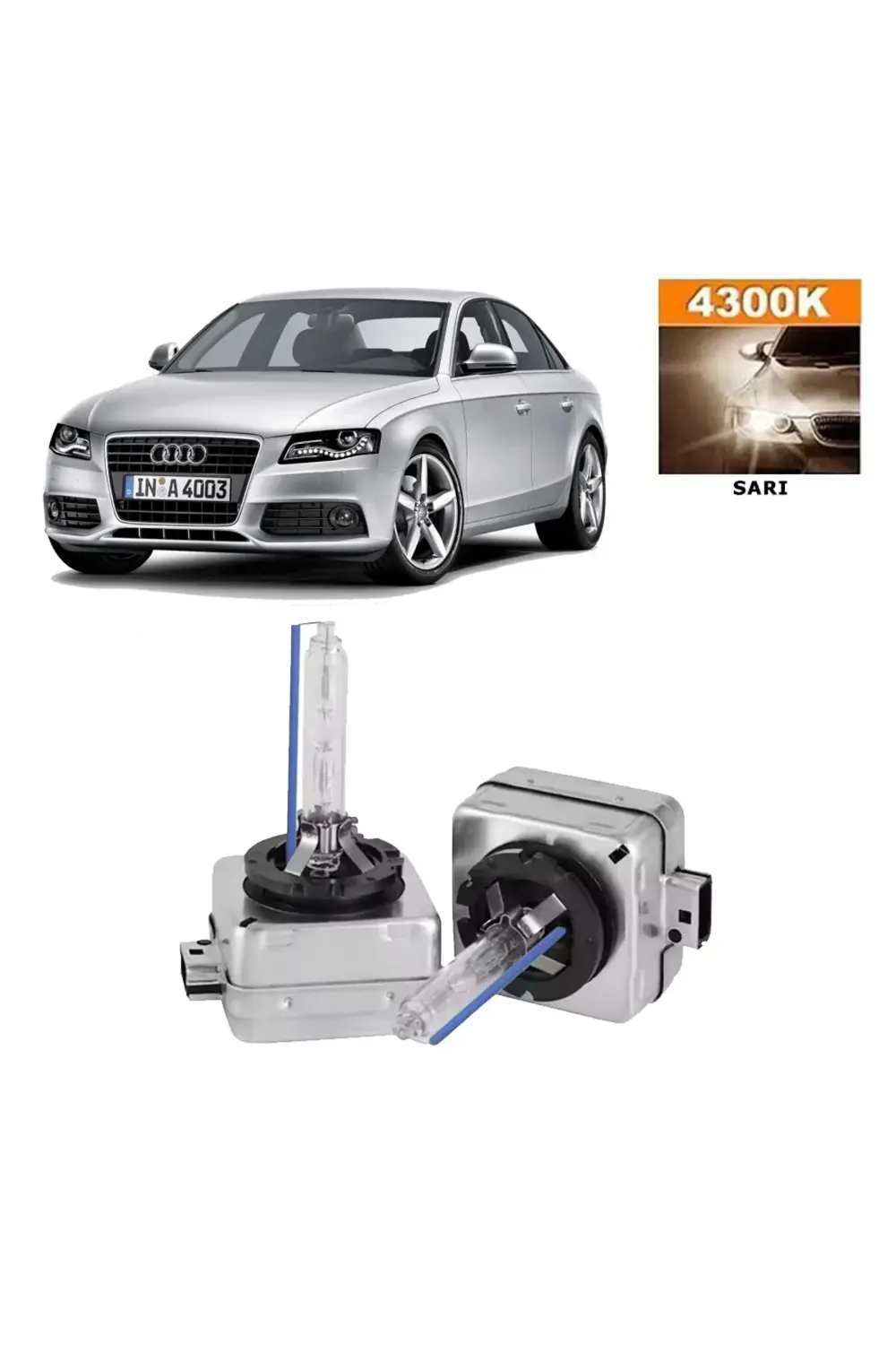Audi A4 B8 2008-2015 D3S / D3R 4300K Sarı HID Xenon Ampul 2 Adet