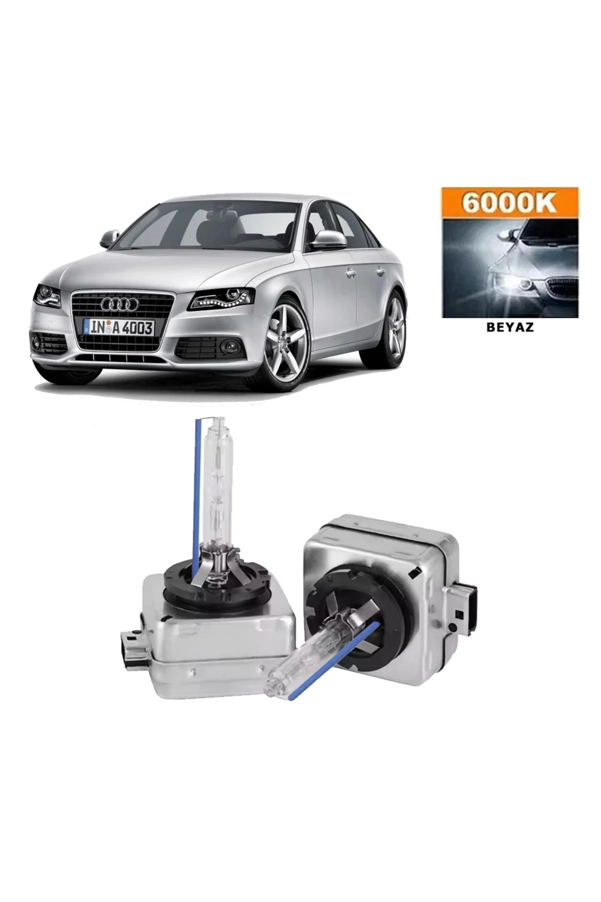 Audi A4 B8 2008-2015 D3S / D3R 6000K Beyaz HID Xenon Ampul 2 Adet Audi A4 B8 2008-2015 D3S / D3R 6000K Beyaz HID Xenon Ampul 2 Adet