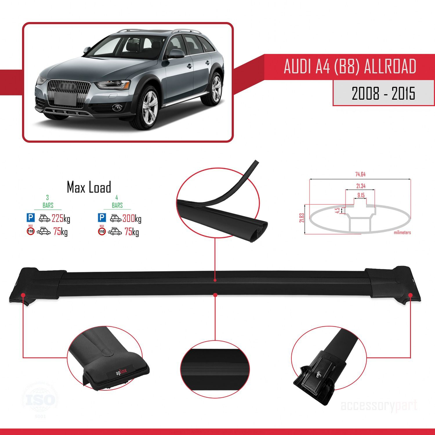 Audi A4 (B8) Allroad 2008-2015 Arası ile uyumlu FLY Model Ara Atk