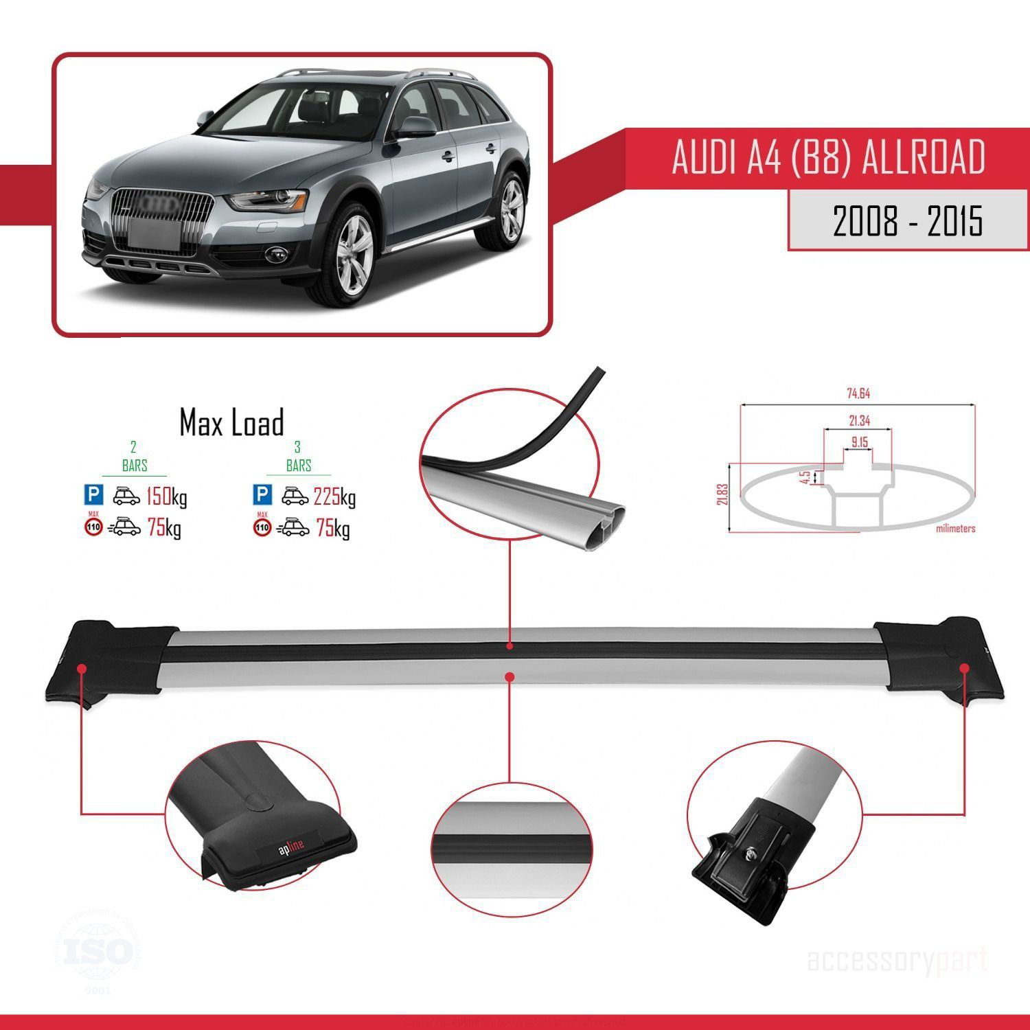 Audi A4 (B8) Allroad 2008-2015 Arası ile uyumlu FLY Model Ara Atk